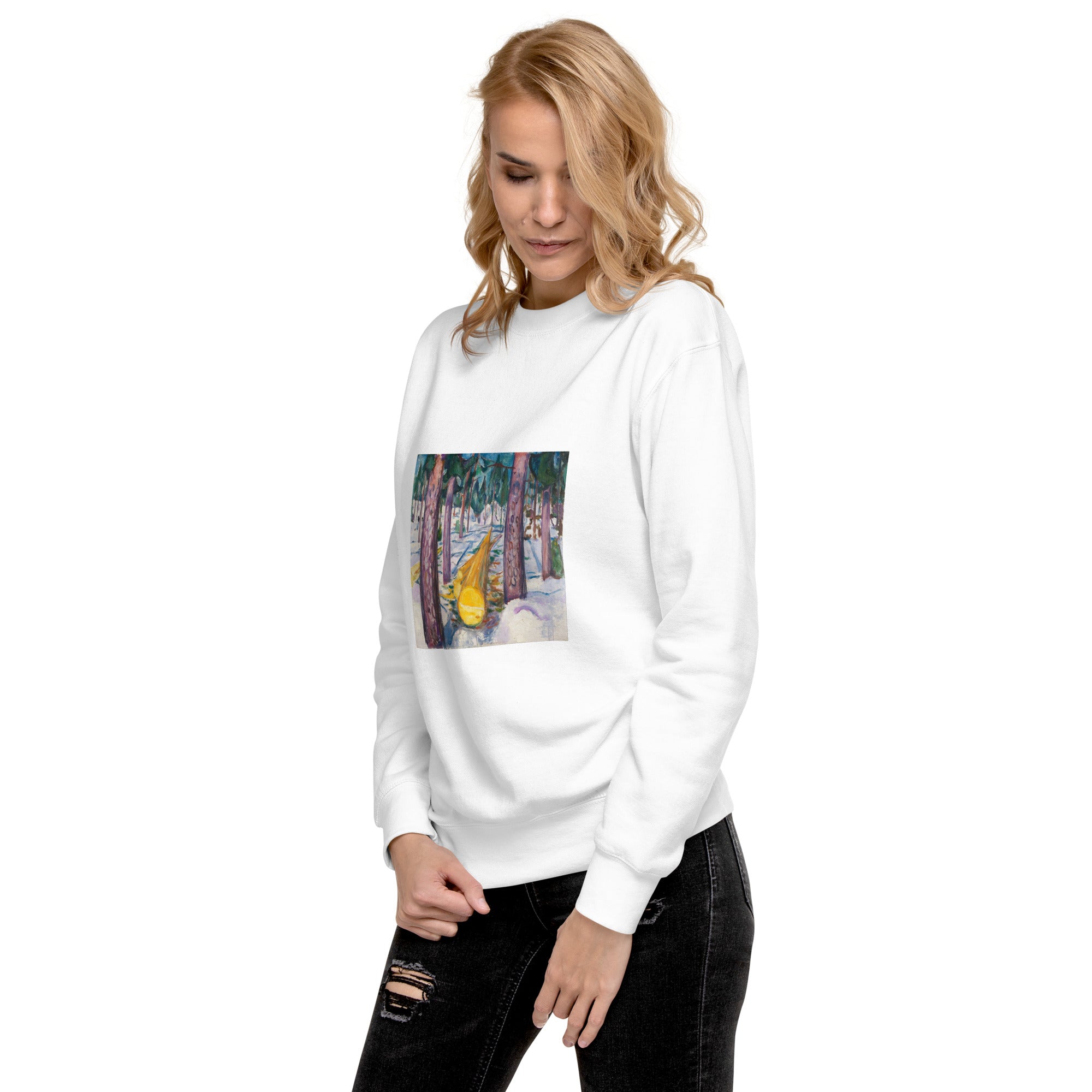 Sweatshirt mit berühmtem Gemälde „Der gelbe Baumstamm“ von Edvard Munch | Premium-Sweatshirt für Unisex