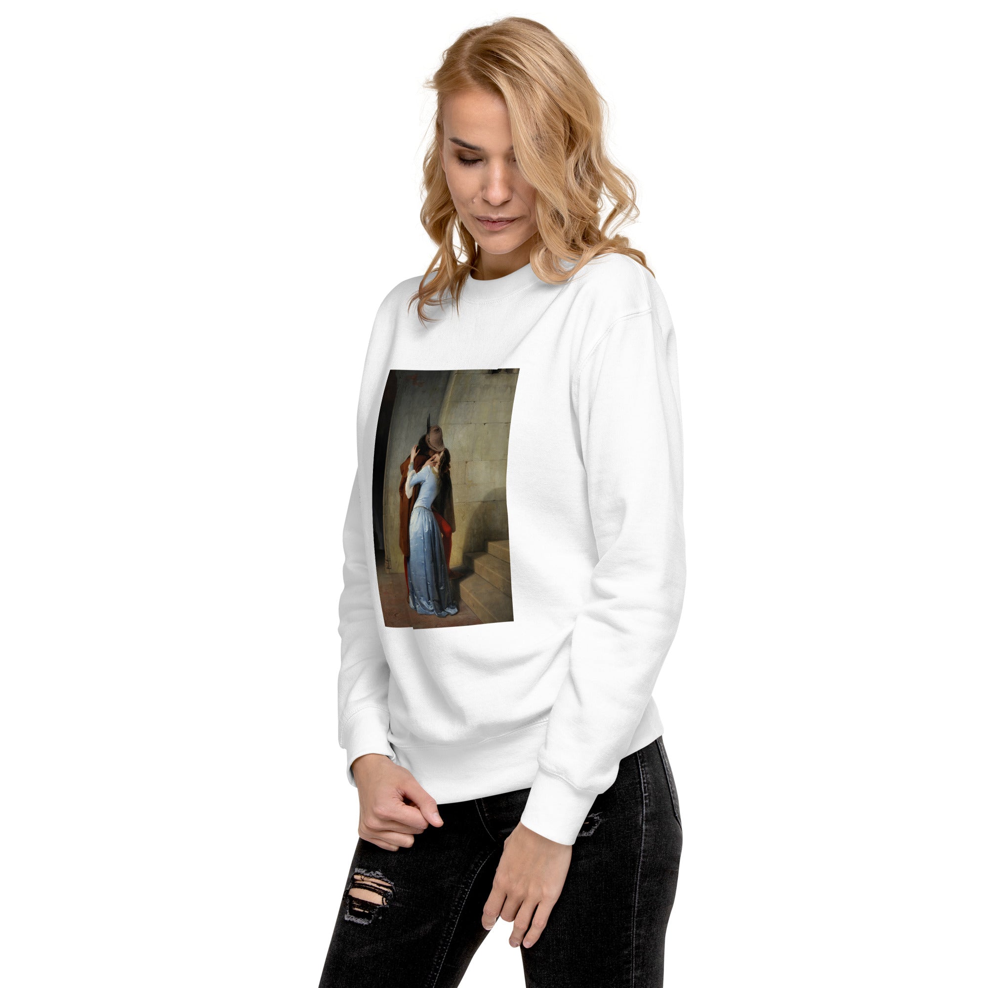 Sweatshirt mit berühmtem Gemälde „Der Kuss“ von Francesco Hayez | Premium-Sweatshirt für Unisex