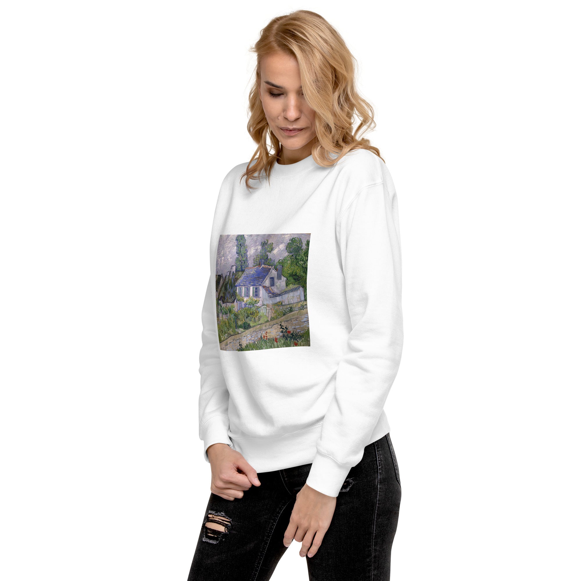 Sweatshirt mit berühmtem Gemälde „Häuser bei Auvers“ von Vincent van Gogh | Premium-Sweatshirt für Unisex