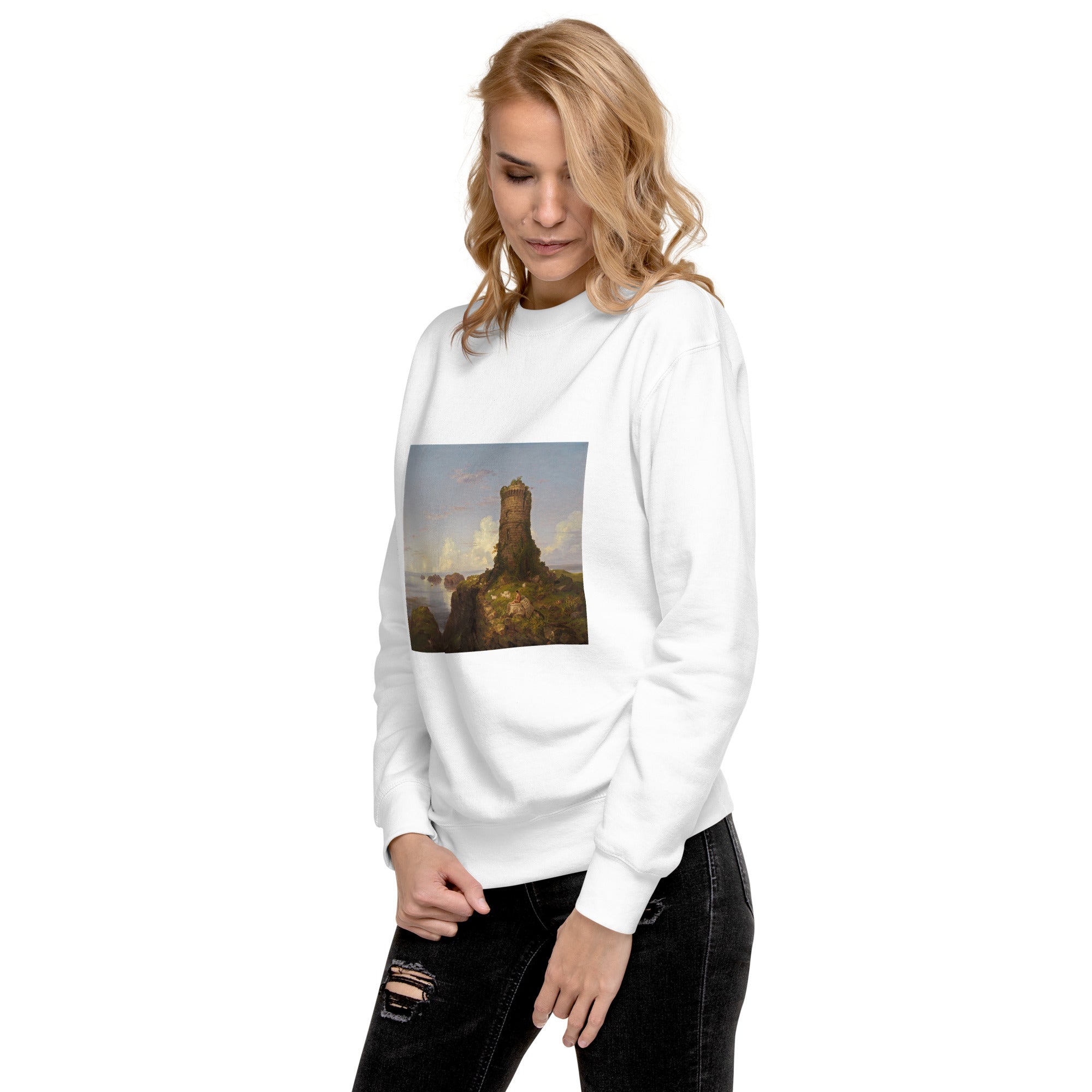 Thomas Cole – Kurzes Sweatshirt „Italienische Küstenszene“ – berühmtes Gemälde – Premium-Kunst-Kurzpullover