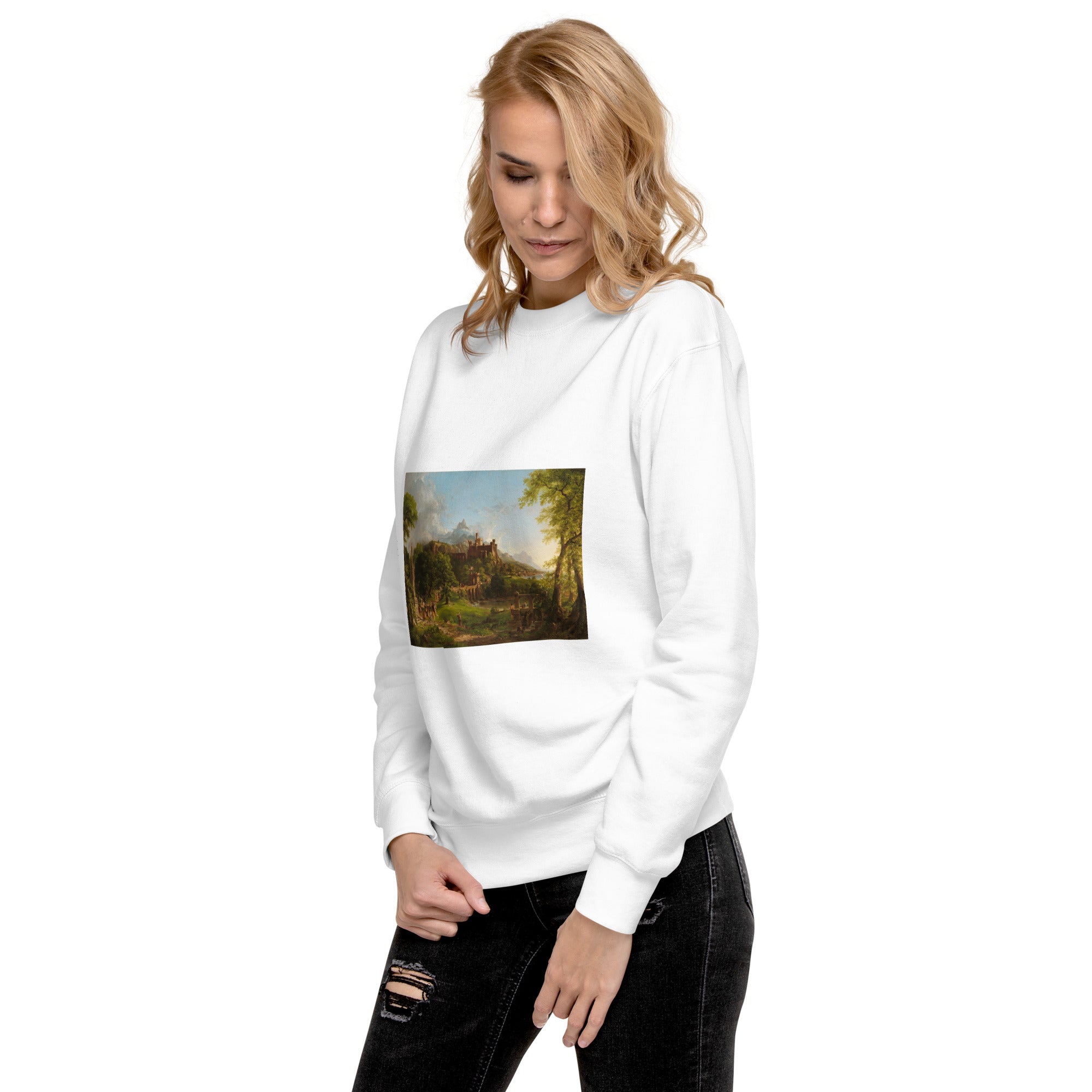 Sweatshirt mit berühmtem Gemälde „The Departure“ von Thomas Cole | Premium-Unisex-Sweatshirt