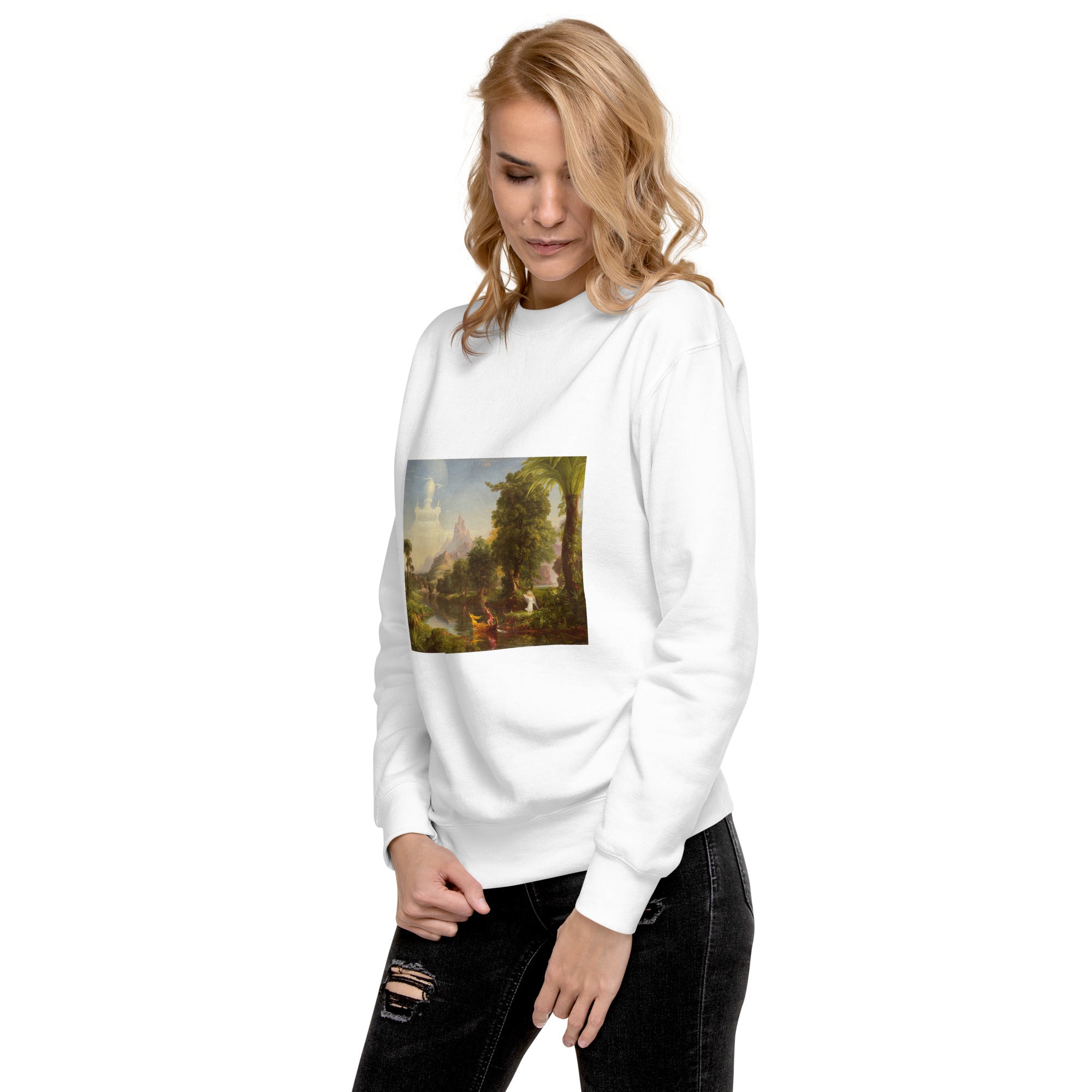 Sweatshirt mit berühmtem Gemälde „The Voyage of Life: Youth“ von Thomas Cole | Premium-Sweatshirt für Unisex