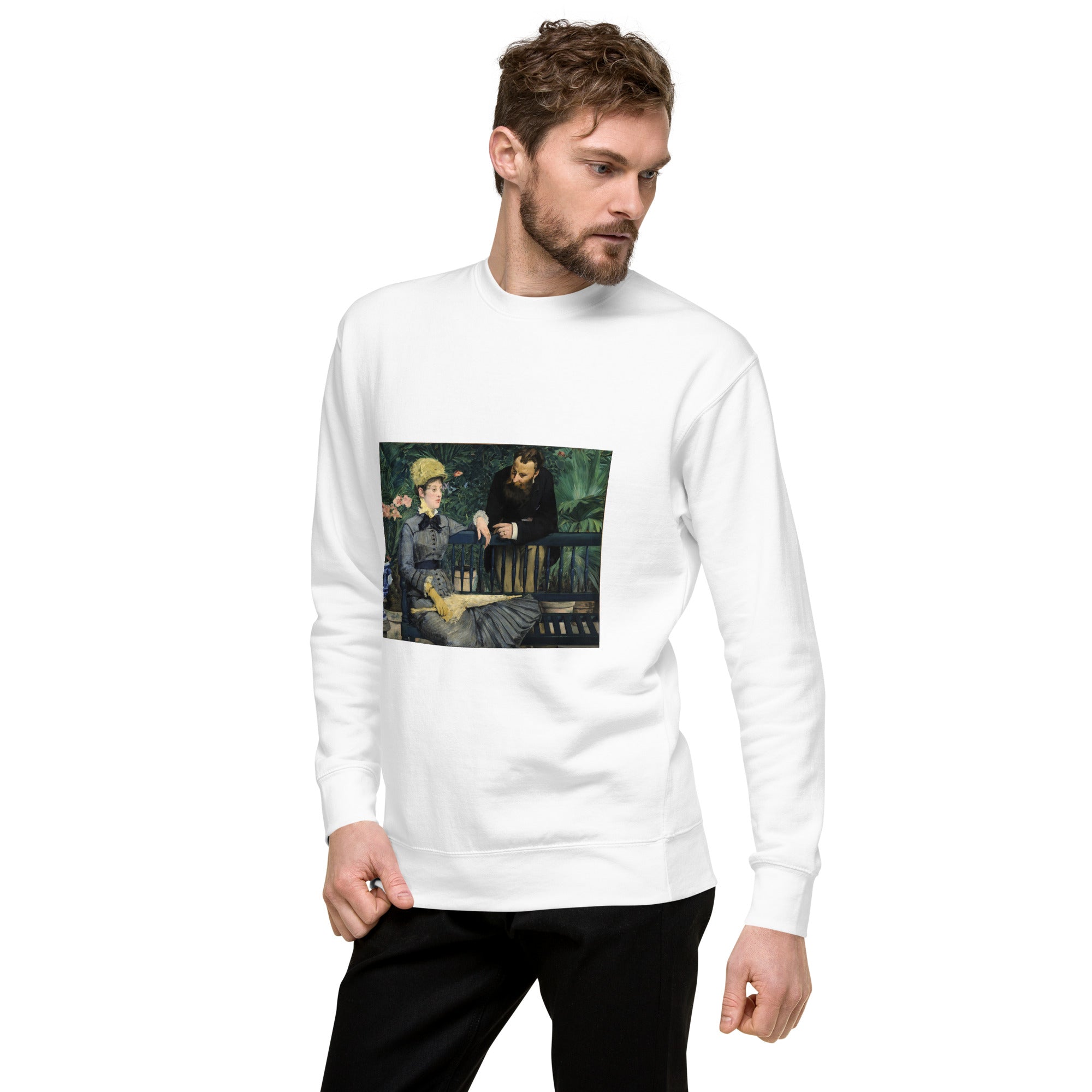 Sweatshirt mit berühmtem Gemälde „Im Wintergarten“ von Édouard Manet, Premium-Unisex-Sweatshirt