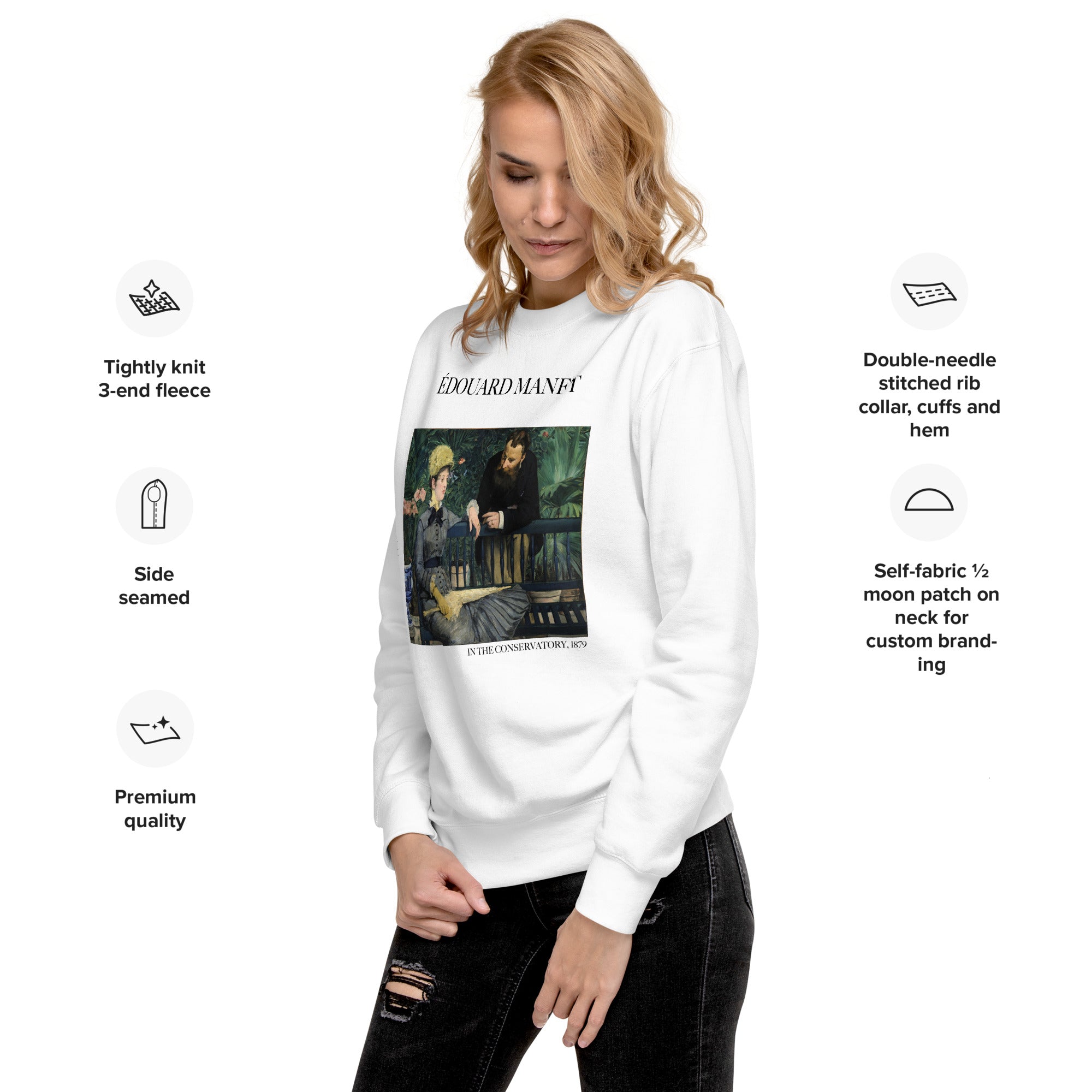 Édouard Manet 'In the Conservatory' Famous Painting Sweatshirt | Unisex Premium Sweatshirt