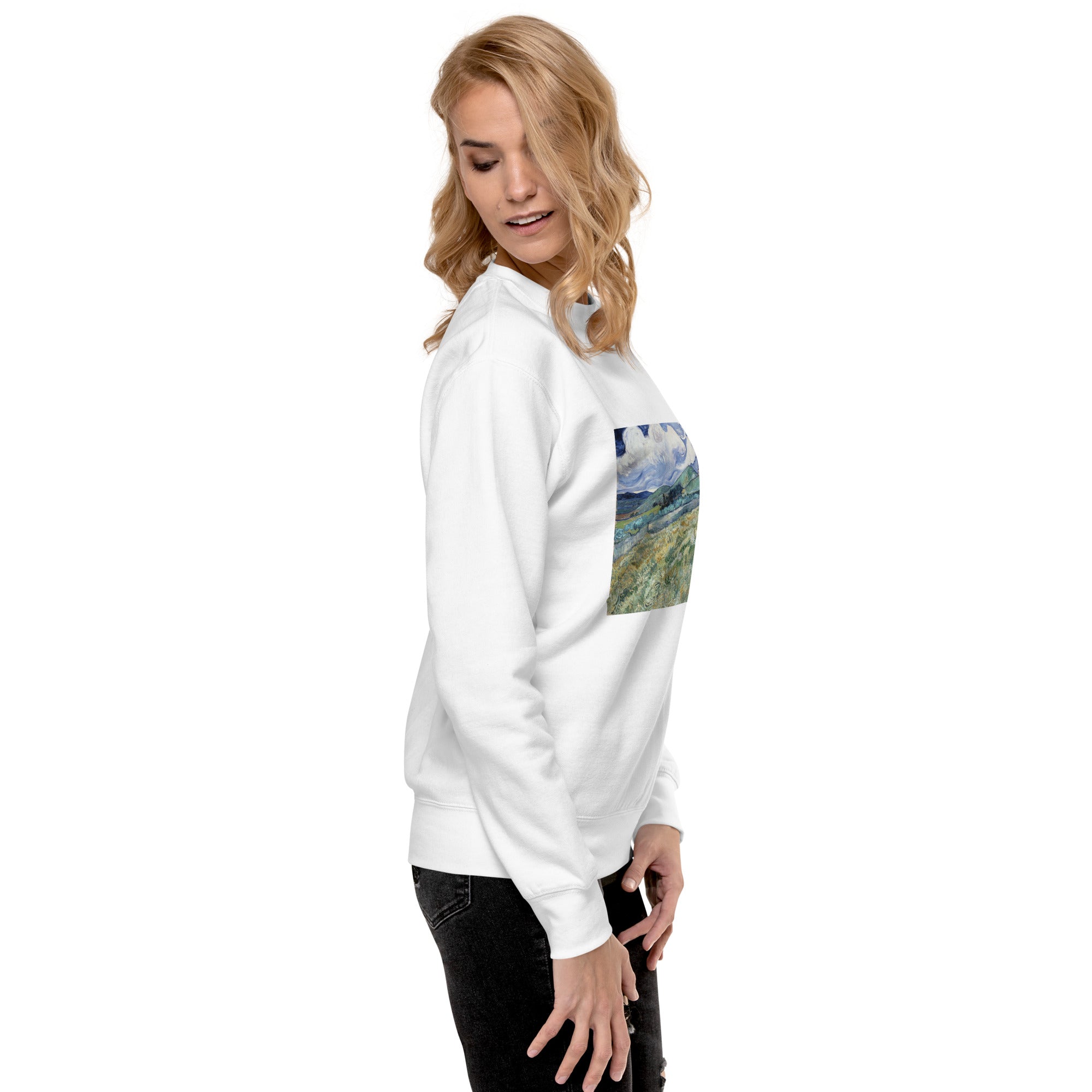Vincent van Gogh 'Landscape from Saint-Rémy' Famous Painting Sweatshirt | Unisex Premium Sweatshirt