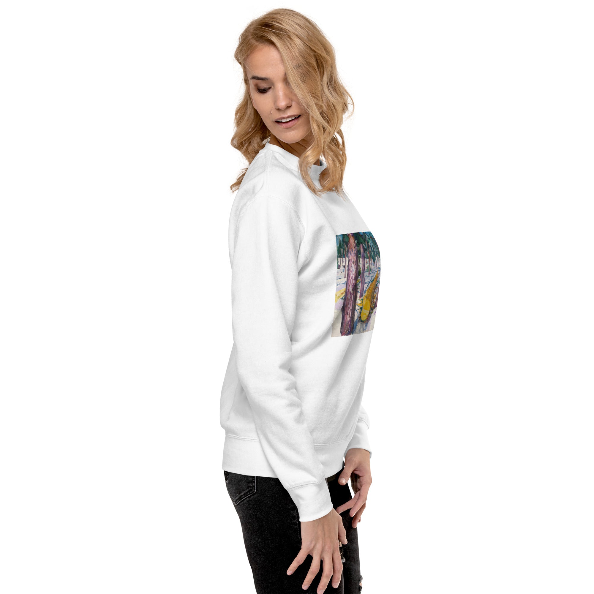 Sweatshirt mit berühmtem Gemälde „Der gelbe Baumstamm“ von Edvard Munch | Premium-Sweatshirt für Unisex