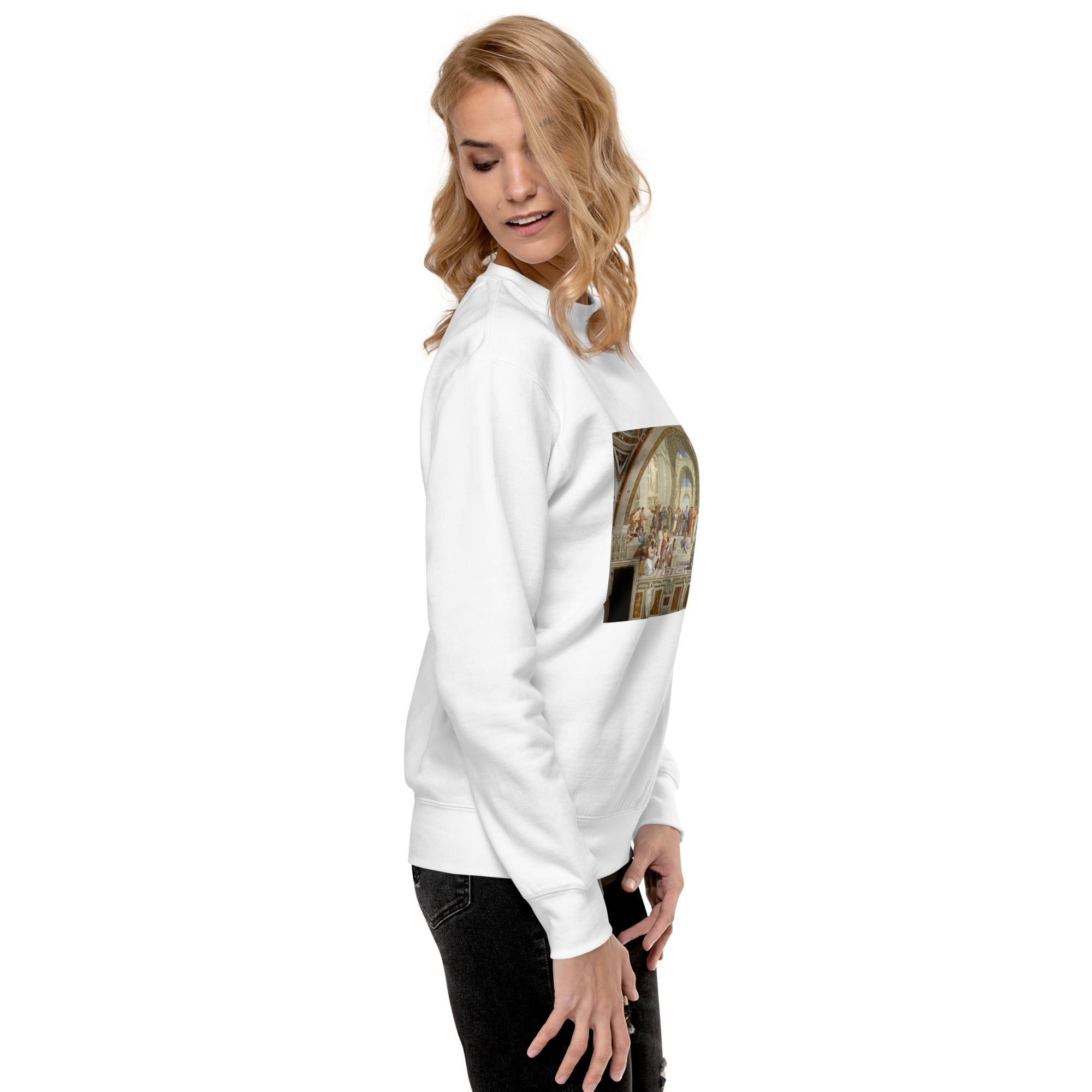 Sweatshirt mit berühmtem Gemälde „Die Schule von Athen“ von Raphael | Premium-Sweatshirt für Unisex