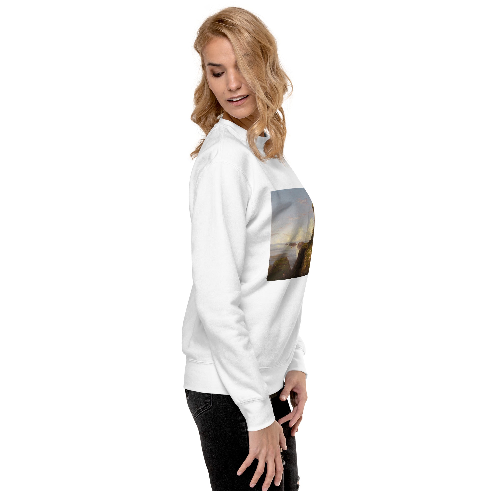 Thomas Cole – Kurzes Sweatshirt „Italienische Küstenszene“ – berühmtes Gemälde – Premium-Kunst-Kurzpullover