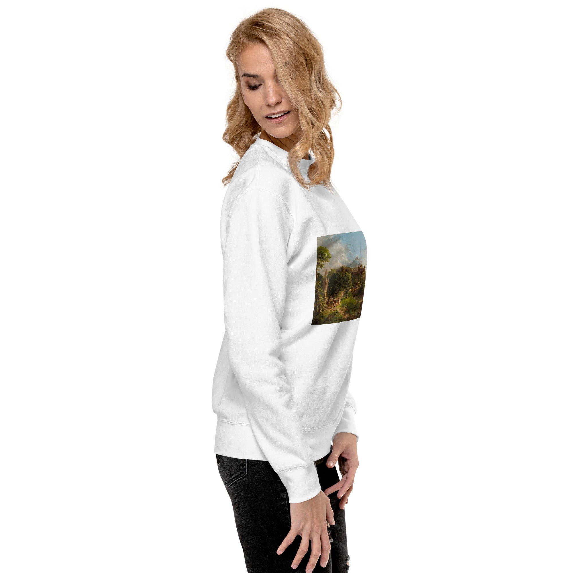 Sweatshirt mit berühmtem Gemälde „The Departure“ von Thomas Cole | Premium-Unisex-Sweatshirt