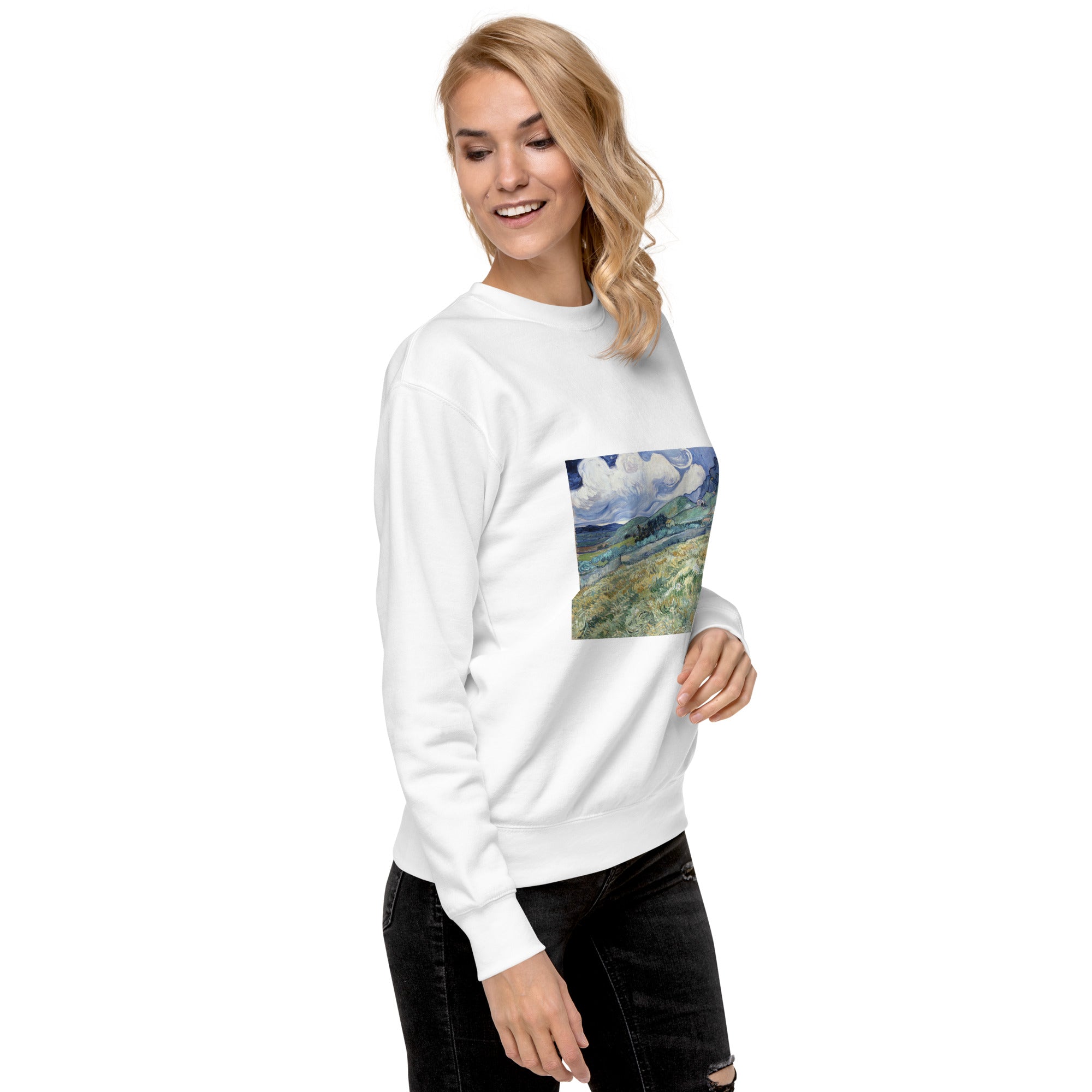 Vincent van Gogh 'Landscape from Saint-Rémy' Famous Painting Sweatshirt | Unisex Premium Sweatshirt