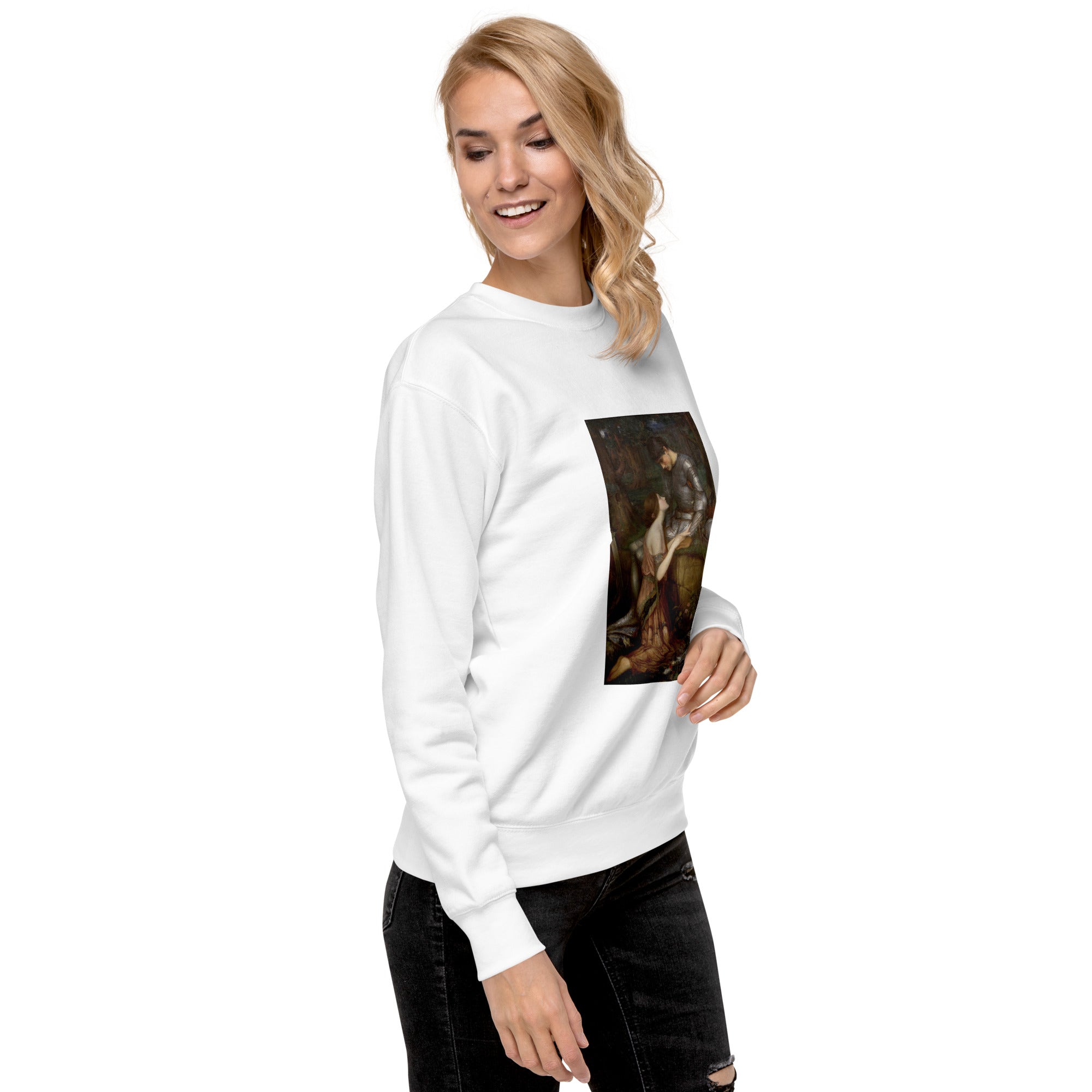 Sweatshirt mit berühmtem Gemälde „Lamia“ von John William Waterhouse, Premium-Unisex-Sweatshirt