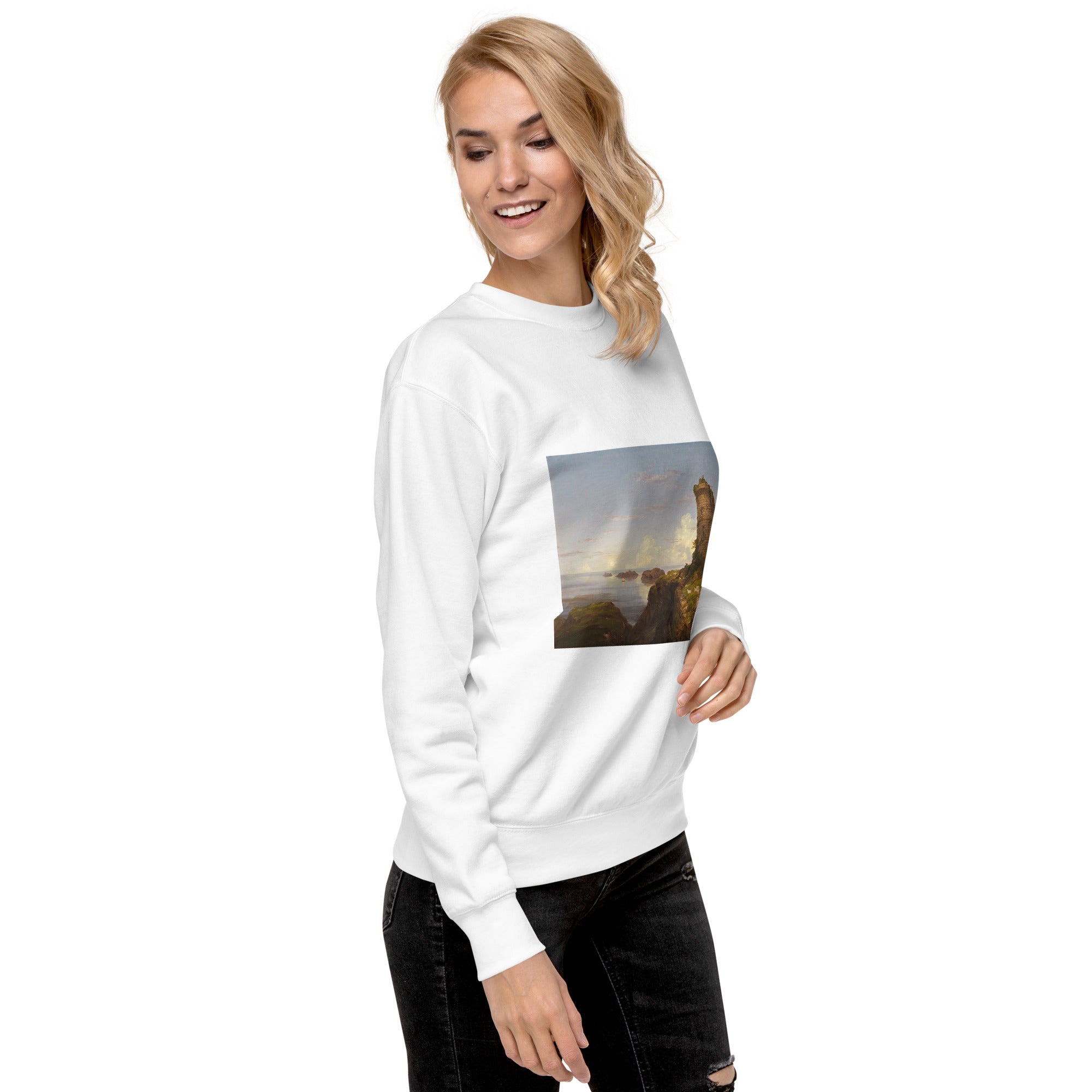 Thomas Cole – Kurzes Sweatshirt „Italienische Küstenszene“ – berühmtes Gemälde – Premium-Kunst-Kurzpullover