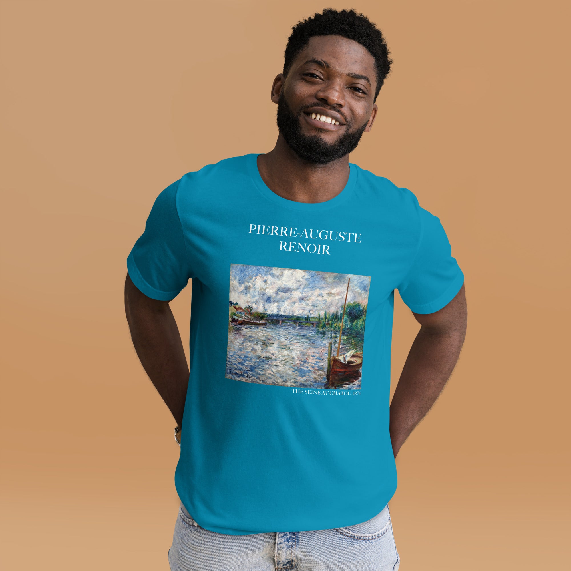 Pierre-Auguste Renoir T-Shirt „Die Seine bei Chatou“, berühmtes Gemälde, Unisex, klassisches Kunst-T-Shirt