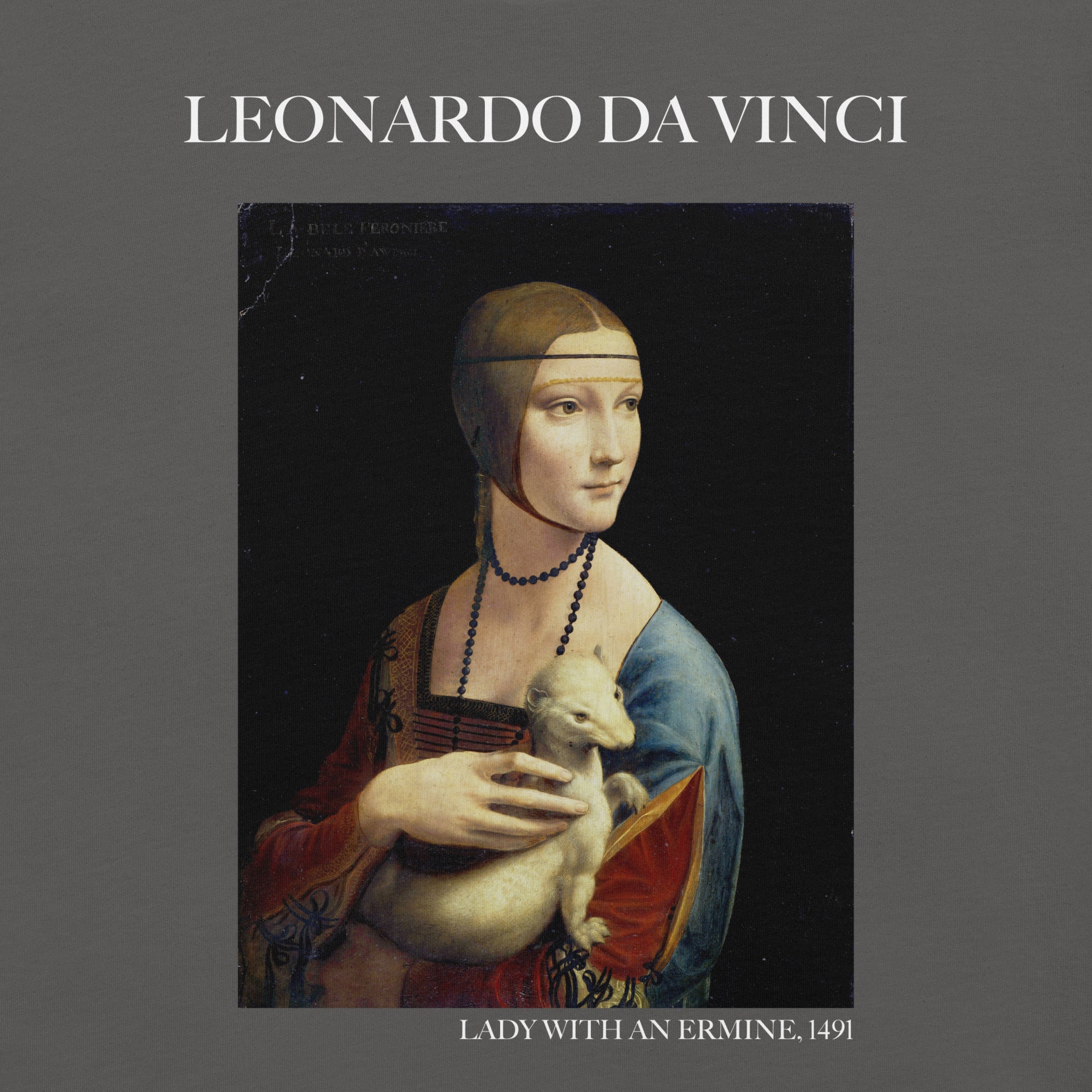 Leonardo da Vinci 'Lady with an Ermine' Famous Painting T-Shirt | Unisex Classic Art Tee