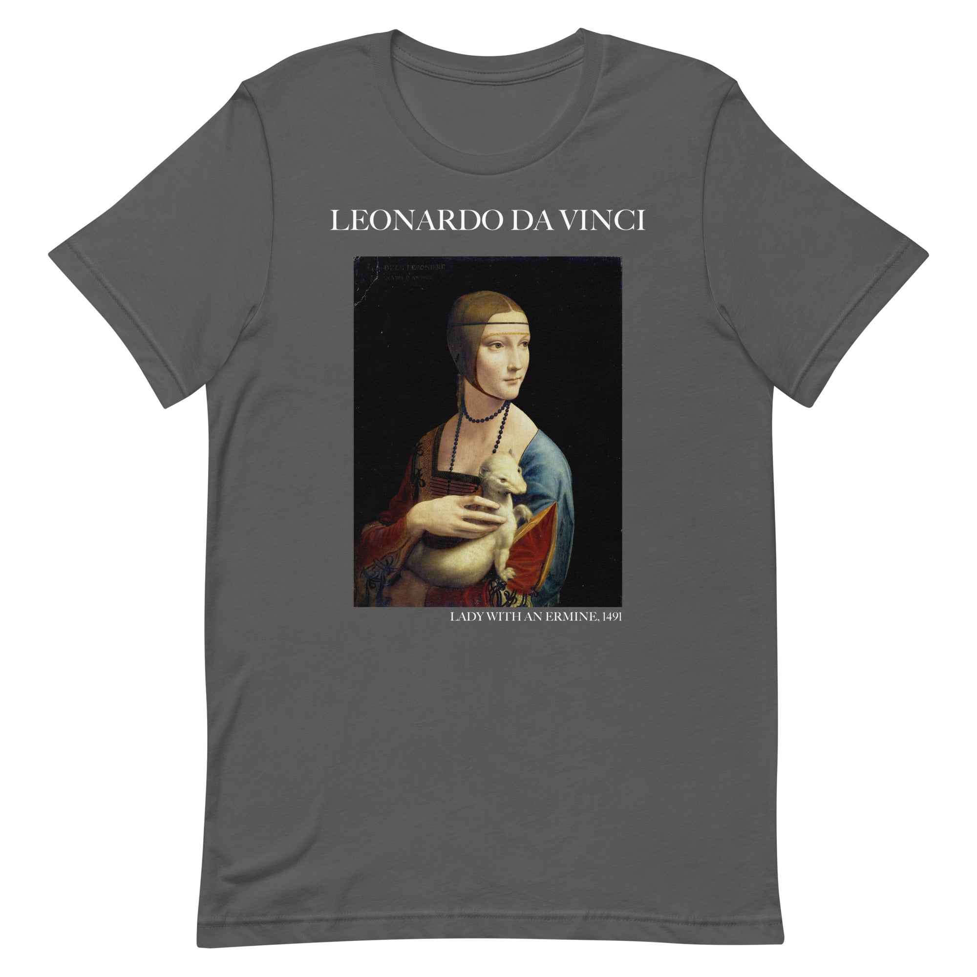 Leonardo da Vinci T-Shirt mit berühmtem Gemälde „Die Dame mit dem Hermelin“ | Unisex-T-Shirt für klassische Kunst