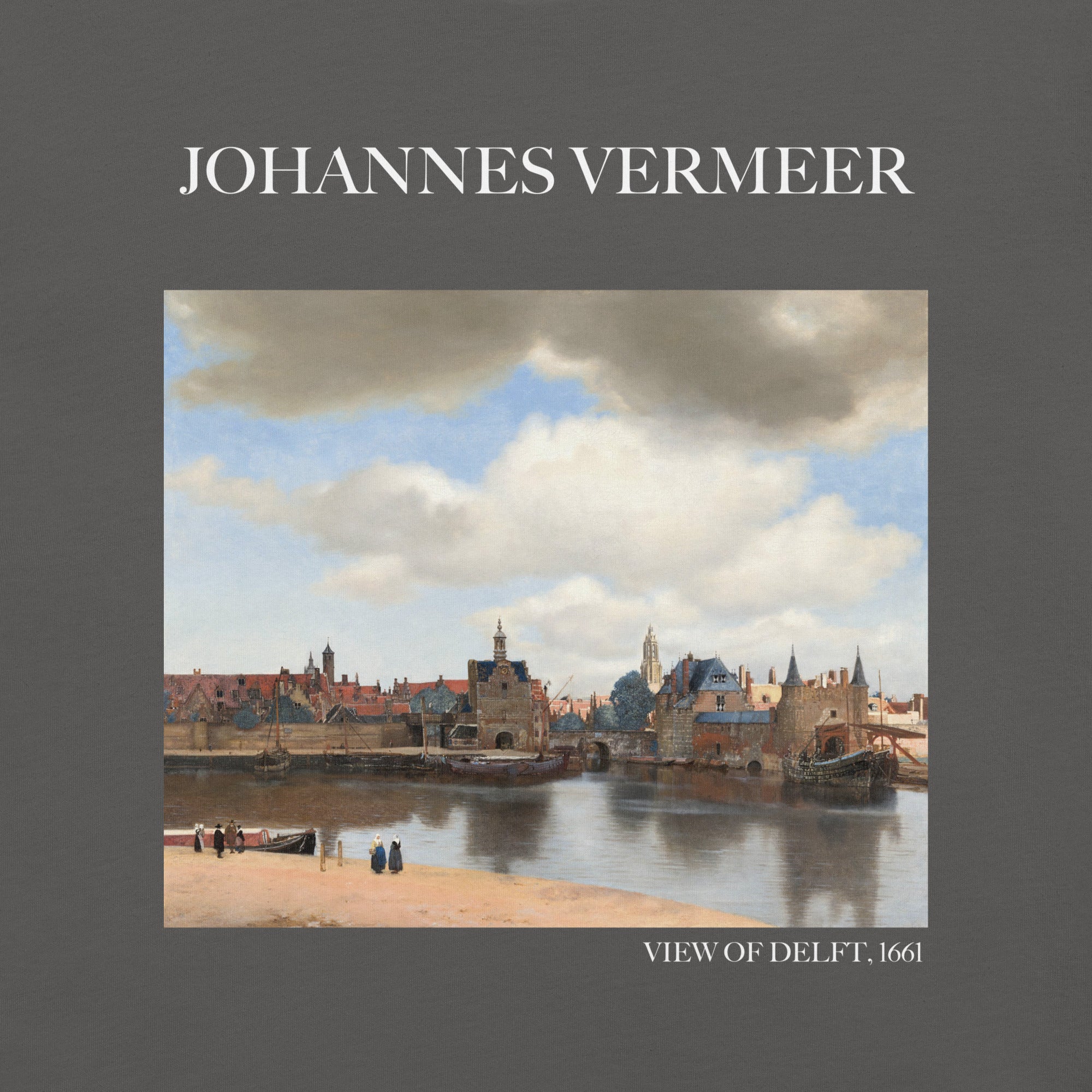 Johannes Vermeer 'Blick auf Delft' Berühmtes Gemälde T-Shirt | Unisex Klassisches Kunst-T-Shirt