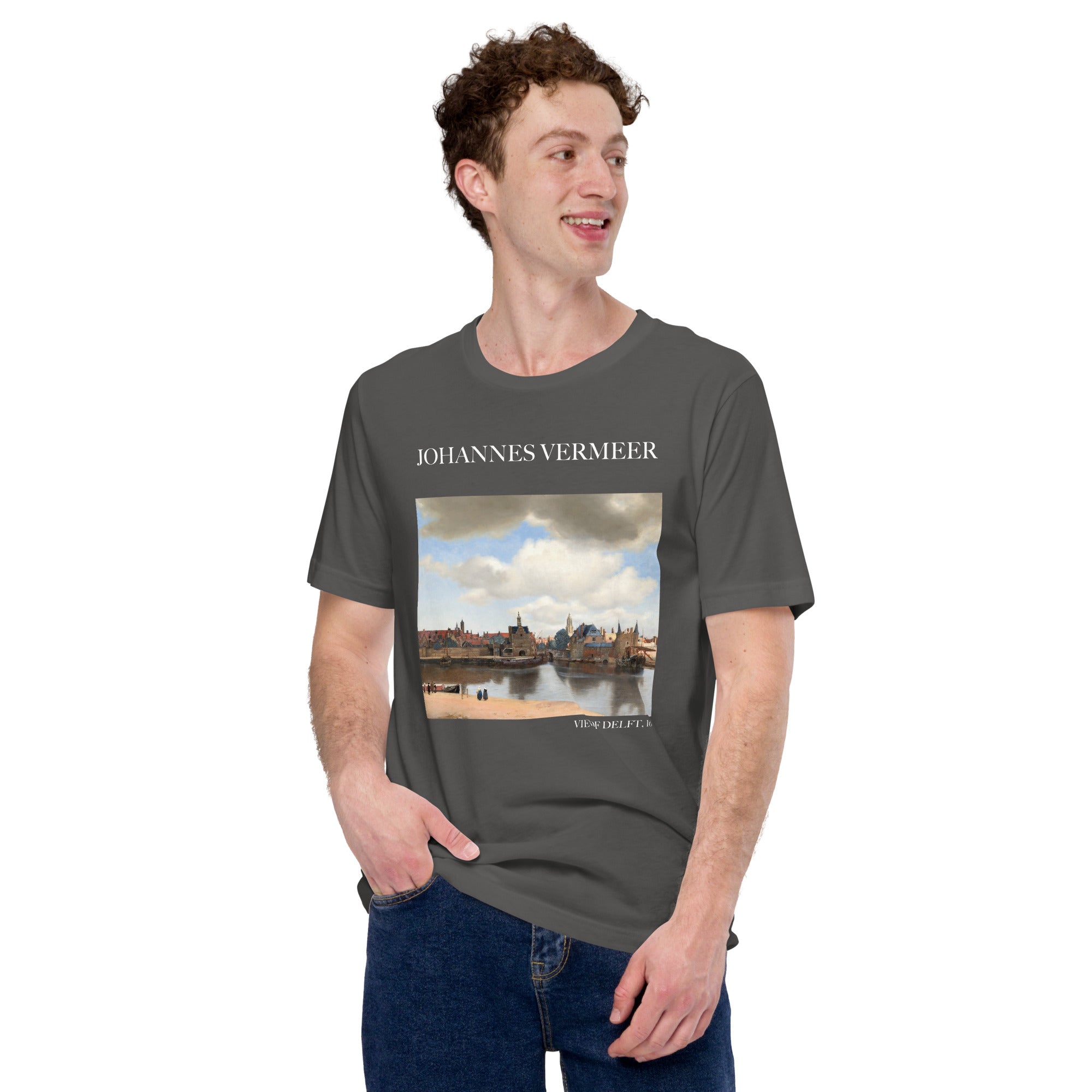 Johannes Vermeer 'Blick auf Delft' Berühmtes Gemälde T-Shirt | Unisex Klassisches Kunst-T-Shirt