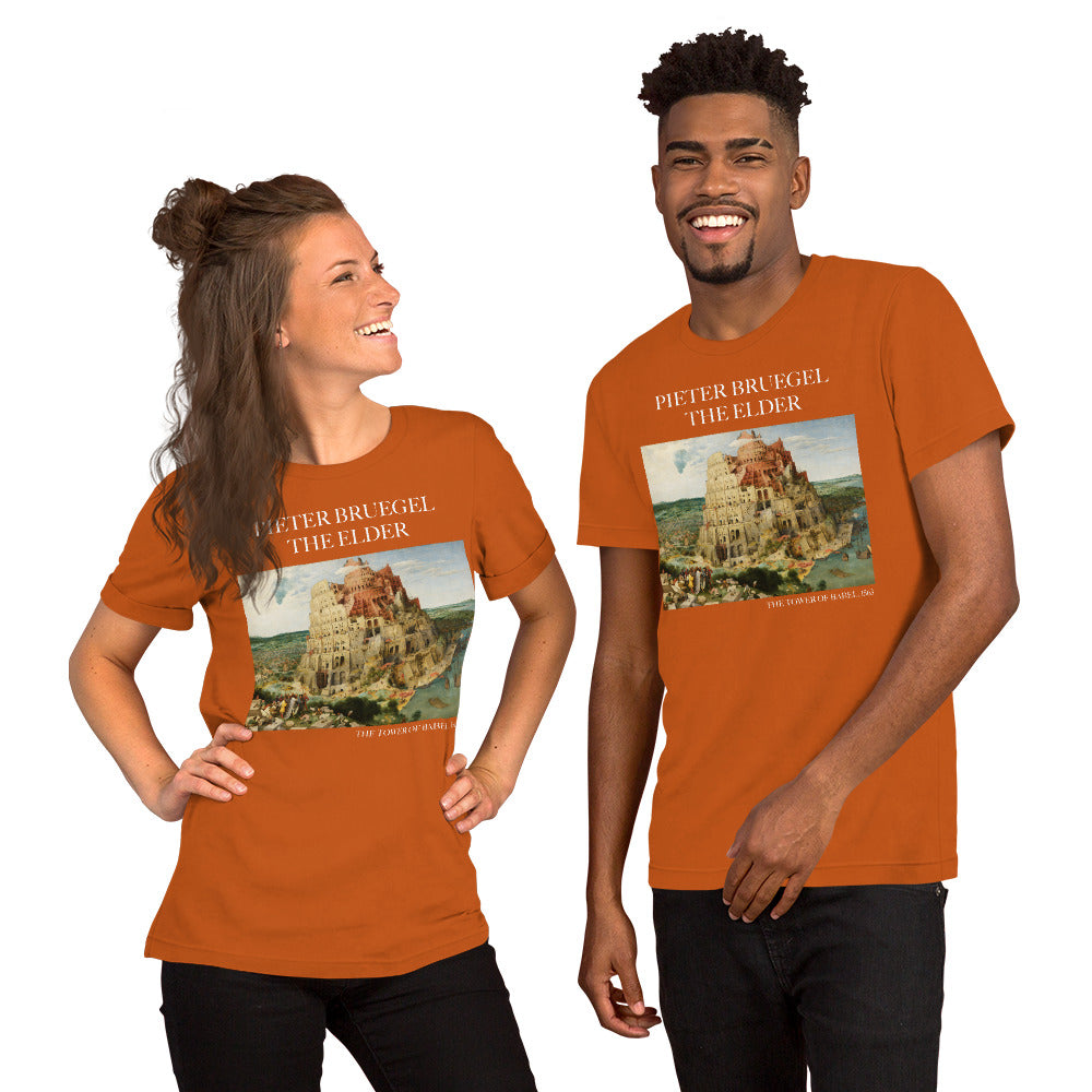 Pieter Bruegel der Ältere 'Der Turm von Babel' Berühmtes Gemälde T-Shirt | Unisex Klassisches Kunst T-Shirt