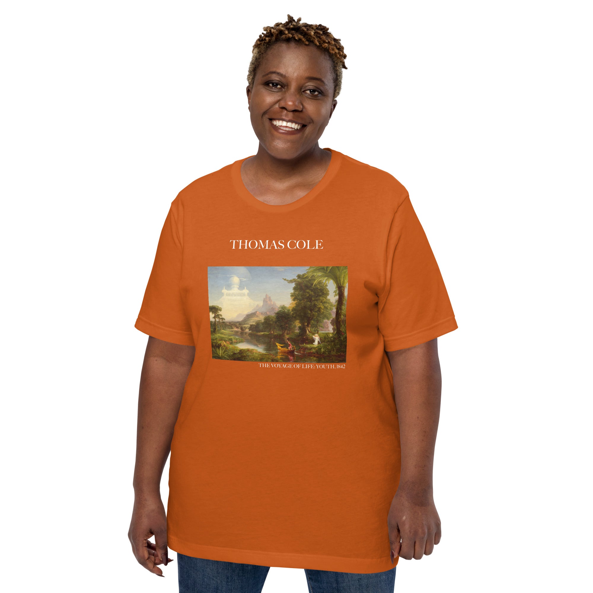 Thomas Cole T-Shirt mit berühmtem Gemälde „The Voyage of Life: Youth“ | Unisex-T-Shirt im klassischen Kunst-Stil