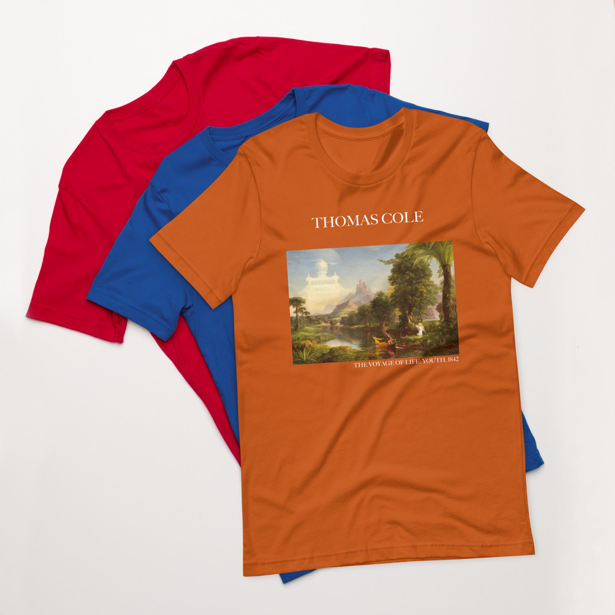 Thomas Cole T-Shirt mit berühmtem Gemälde „The Voyage of Life: Youth“ | Unisex-T-Shirt im klassischen Kunst-Stil