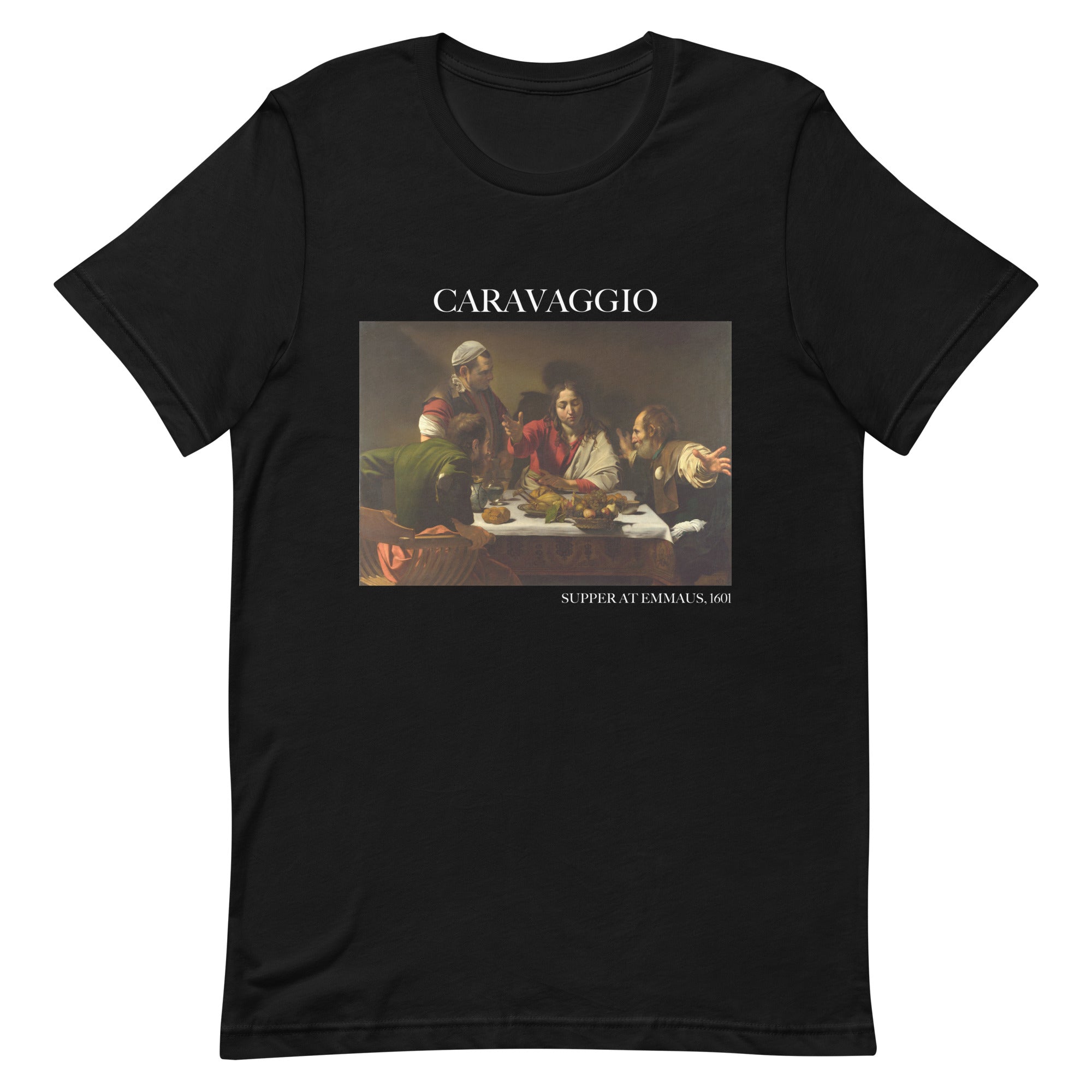 Caravaggio 'Abendmahl in Emmaus' Berühmtes Gemälde T-Shirt | Unisex Klassisches Kunst T-Shirt