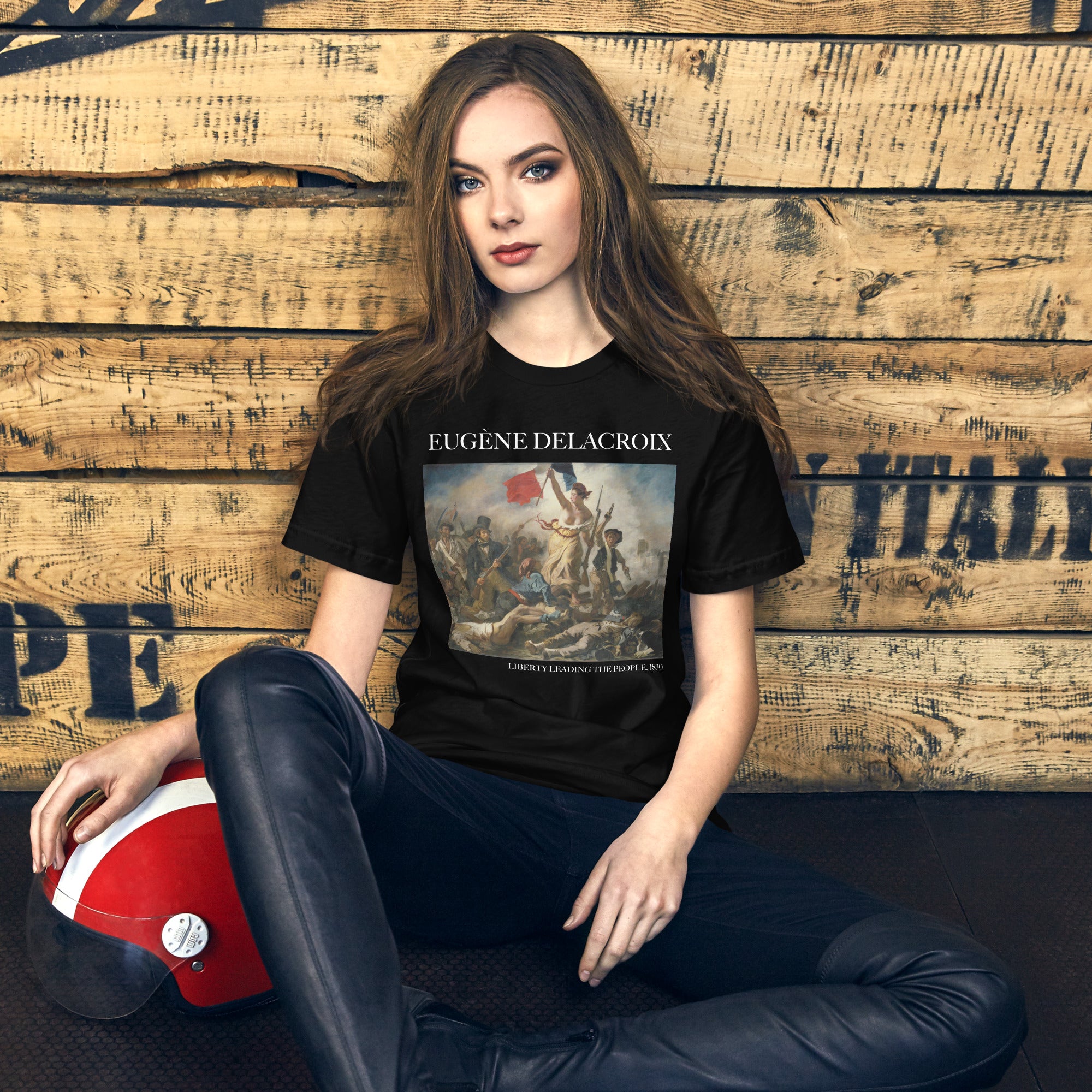 Eugène Delacroix 'Liberty Leading the People' Famous Painting T-Shirt | Unisex Classic Art Tee