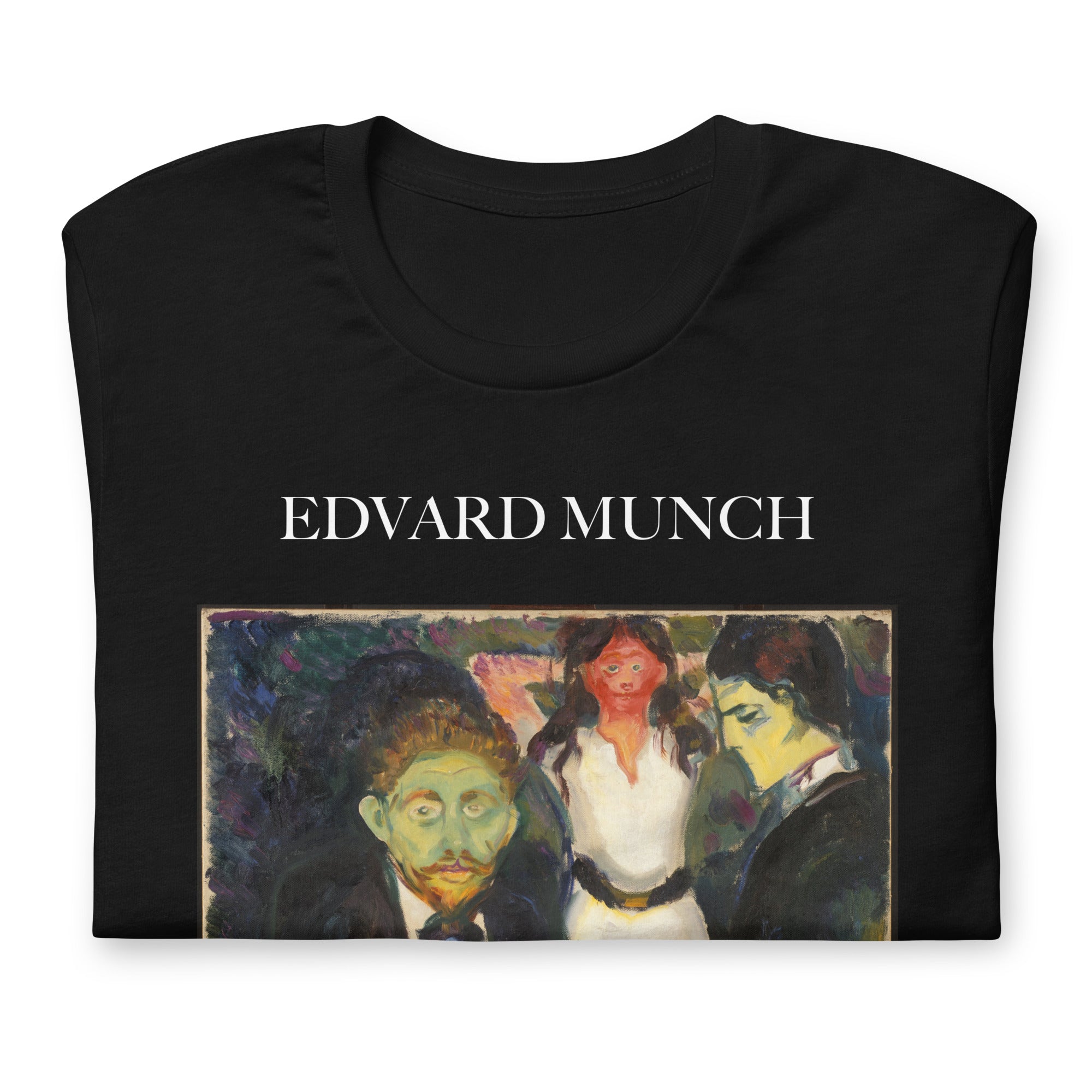 Edvard Munch T-Shirt „Eifersucht“ – berühmtes Gemälde – Unisex-T-Shirt im klassischen Kunststil