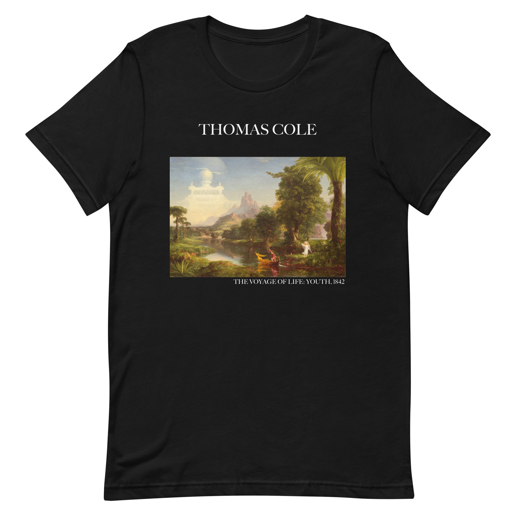 Thomas Cole T-Shirt mit berühmtem Gemälde „The Voyage of Life: Youth“ | Unisex-T-Shirt im klassischen Kunst-Stil