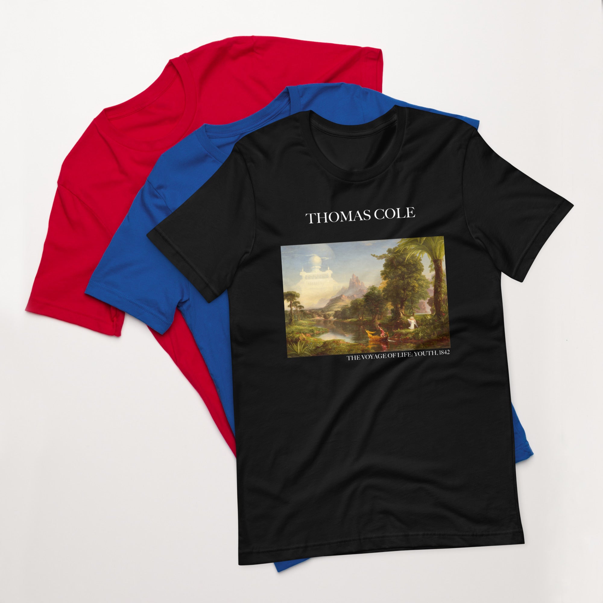 Thomas Cole T-Shirt mit berühmtem Gemälde „The Voyage of Life: Youth“ | Unisex-T-Shirt im klassischen Kunst-Stil