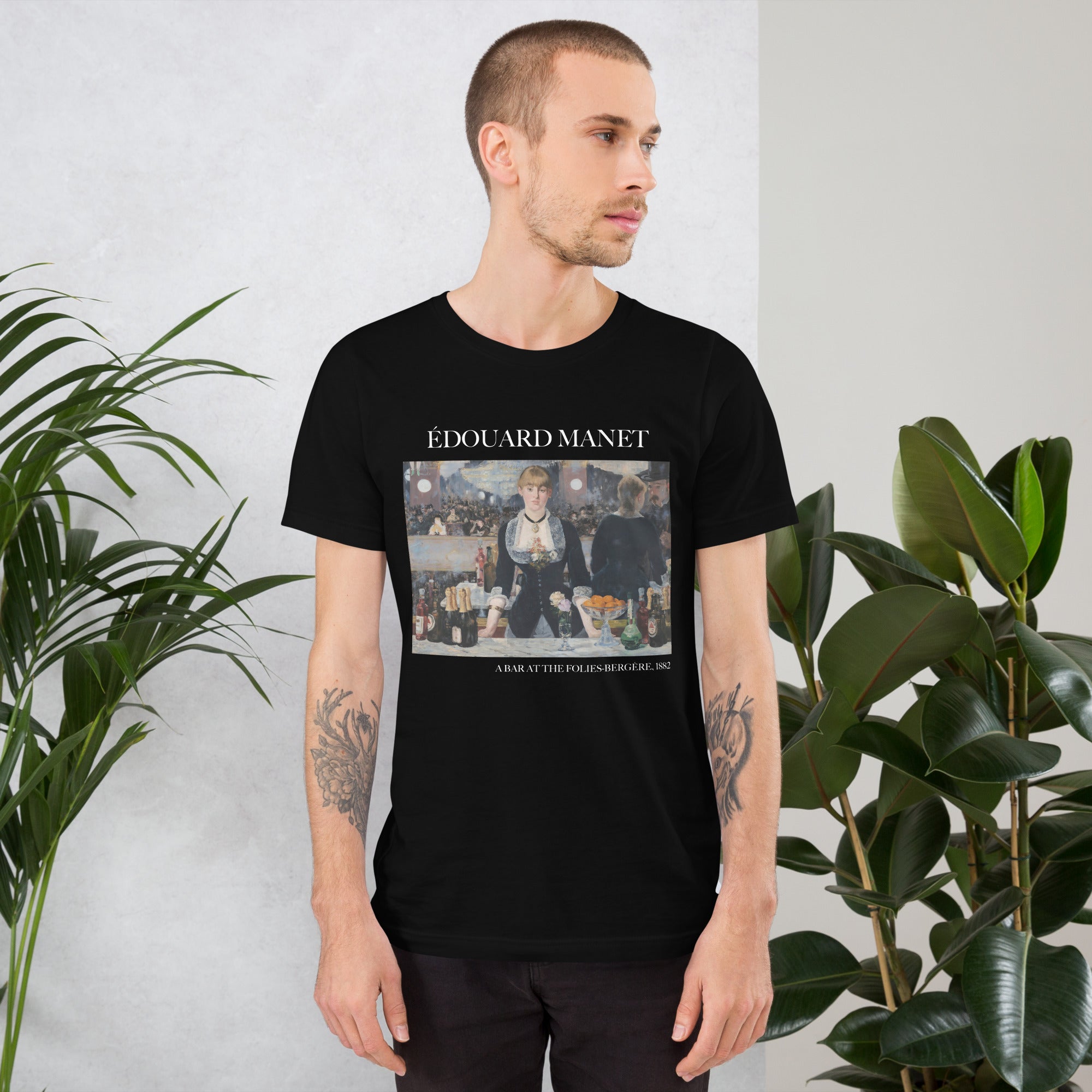 T-Shirt mit berühmtem Gemälde „Eine Bar in den Folies-Bergère“ von Édouard Manet | Unisex-T-Shirt im klassischen Kunststil