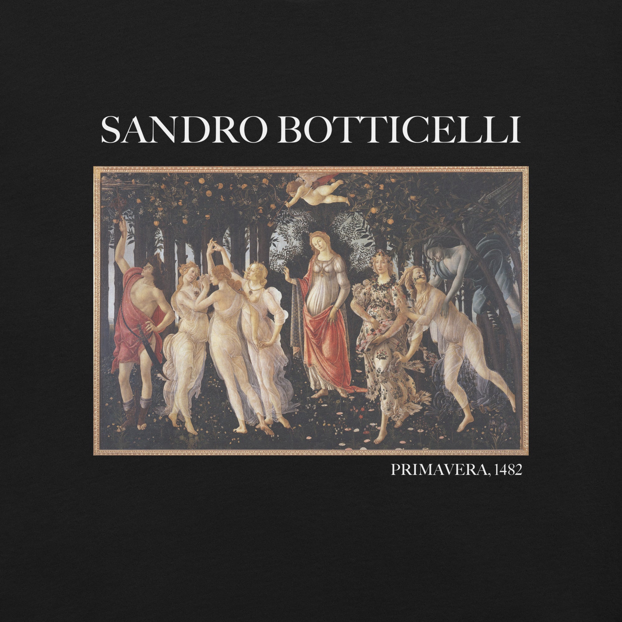 T-Shirt mit berühmtem Gemälde „Primavera“ von Sandro Botticelli | Unisex-T-Shirt im klassischen Kunst-Stil
