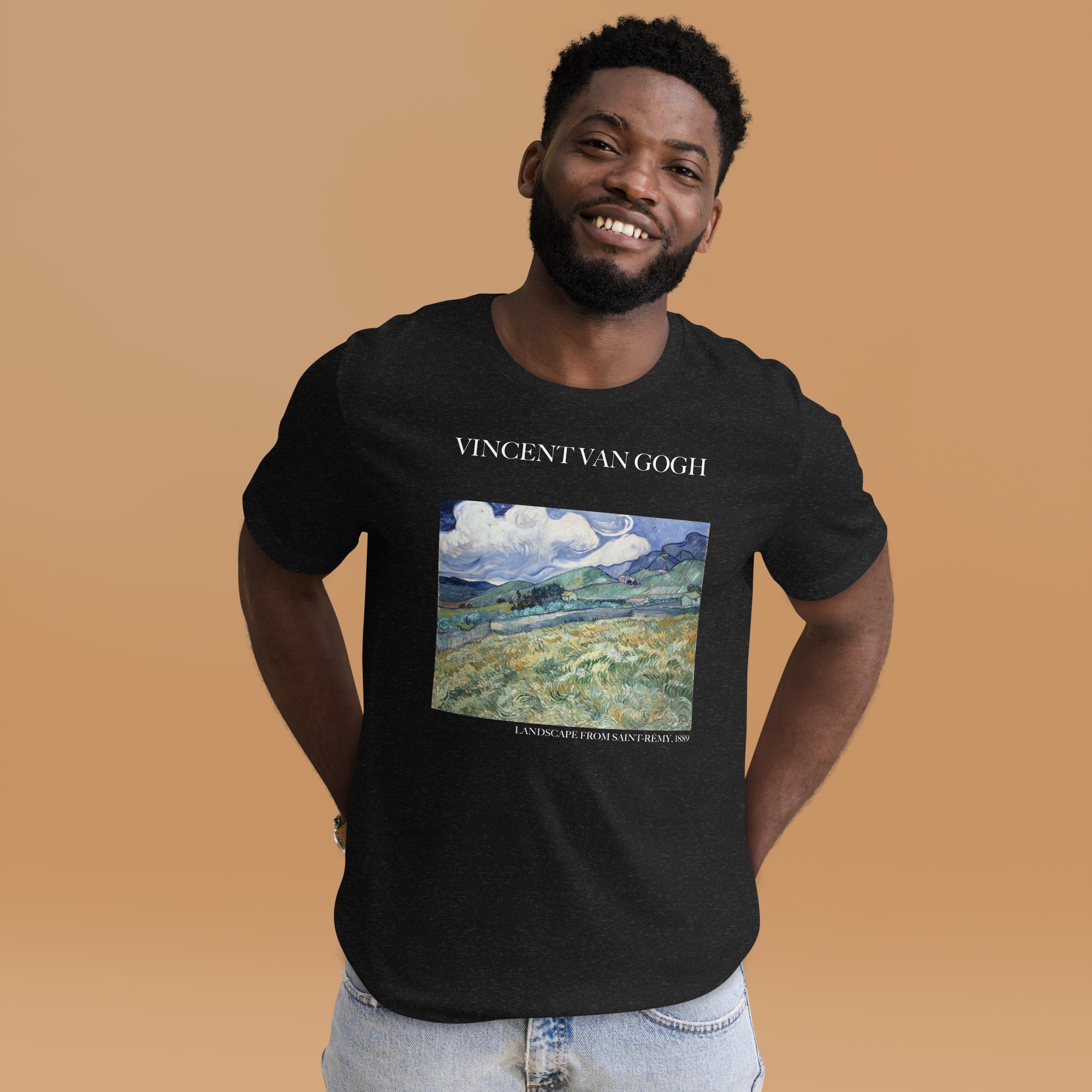 Vincent van Gogh 'Landschaft von Saint-Rémy' Berühmtes Gemälde T-Shirt | Unisex Klassisches Kunst-T-Shirt