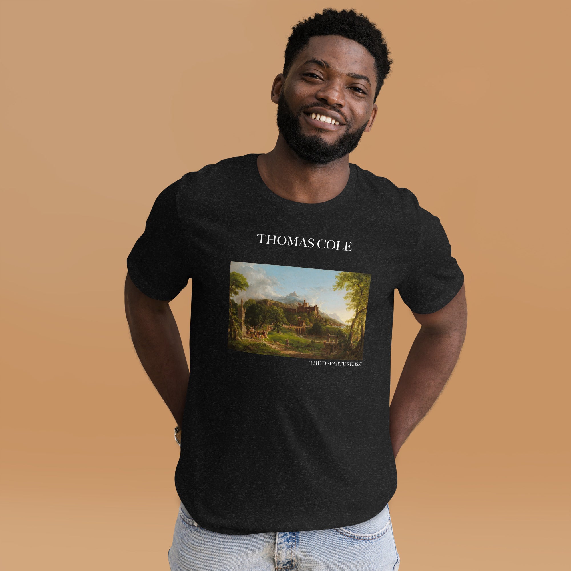 Thomas Cole T-Shirt mit berühmtem Gemälde „The Departure“ | Unisex-T-Shirt im klassischen Kunst-Stil