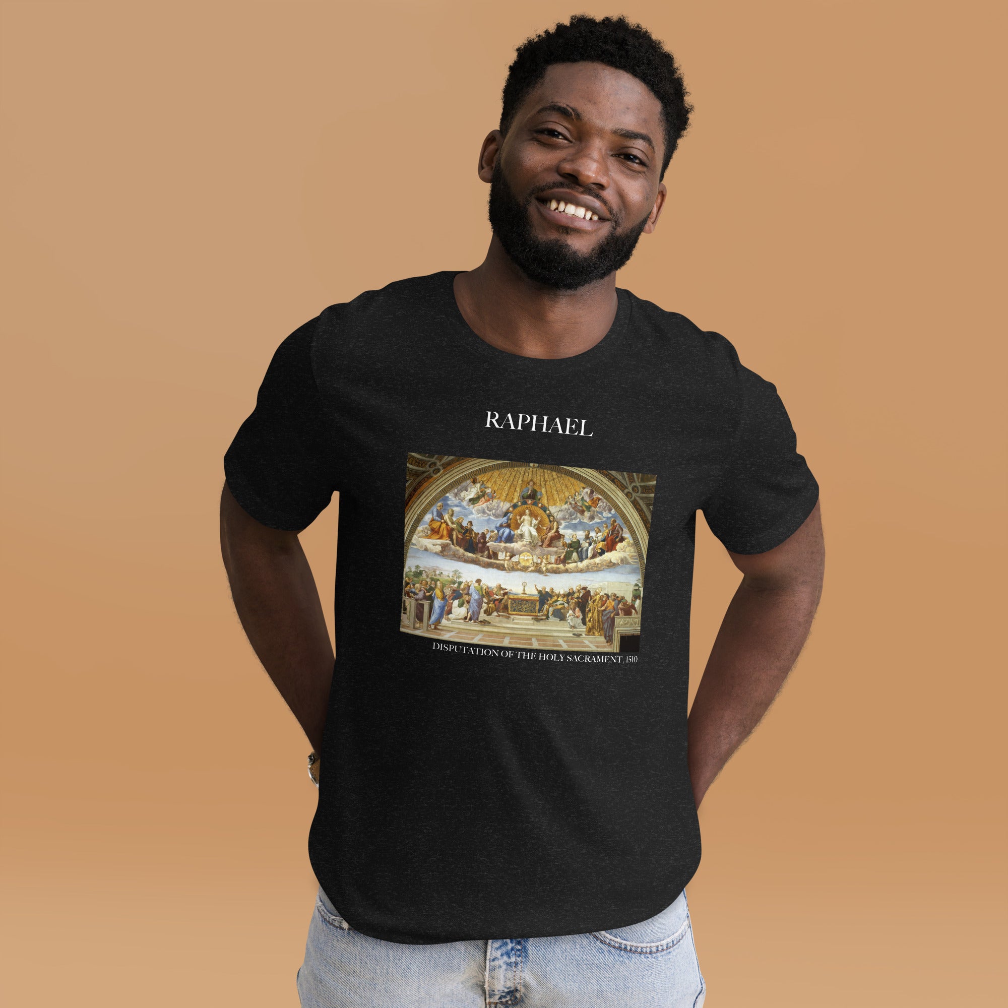 Raphael 'Disputation des Heiligen Abendmahls' Berühmtes Gemälde T-Shirt | Unisex Klassisches Kunst-T-Shirt