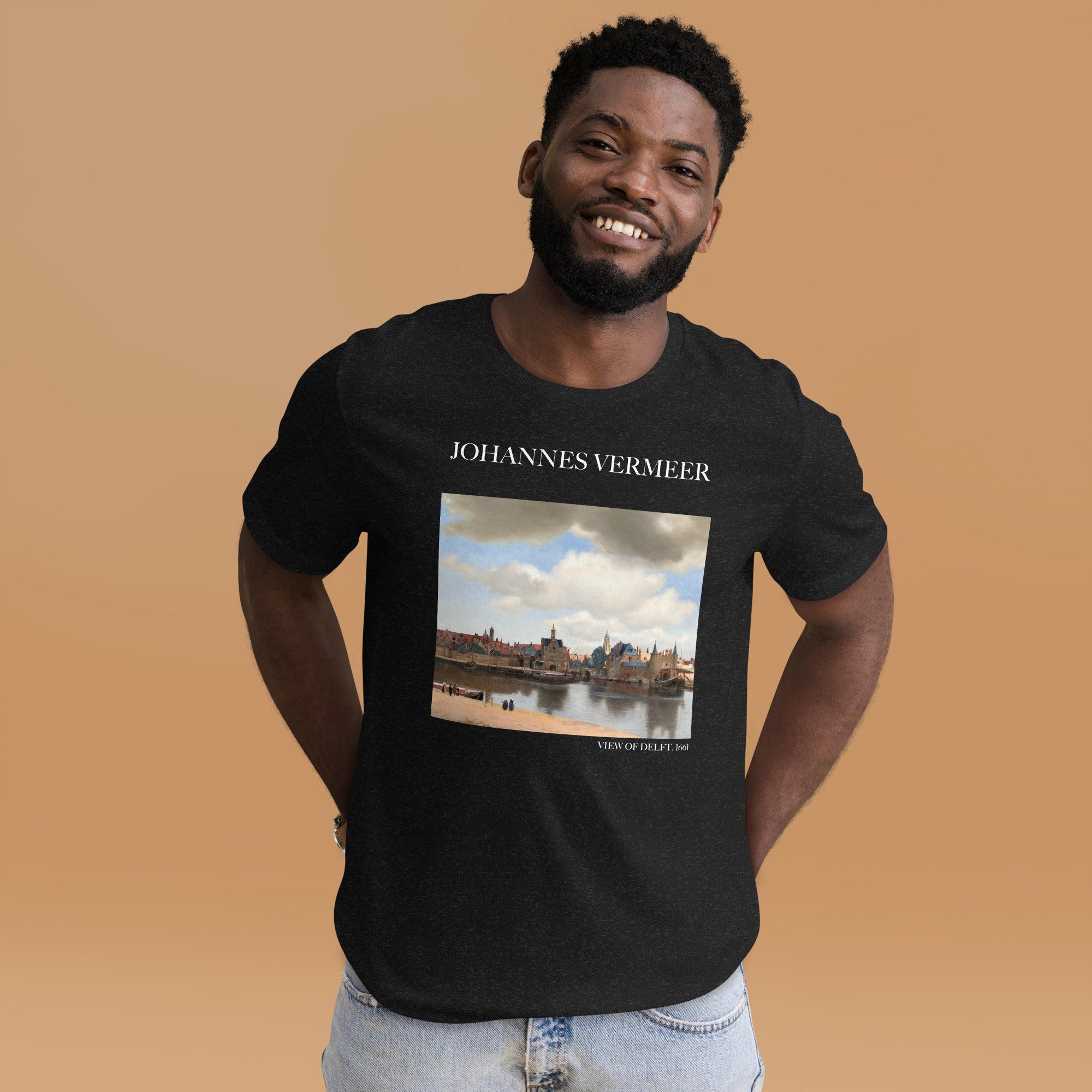 Johannes Vermeer 'Blick auf Delft' Berühmtes Gemälde T-Shirt | Unisex Klassisches Kunst-T-Shirt