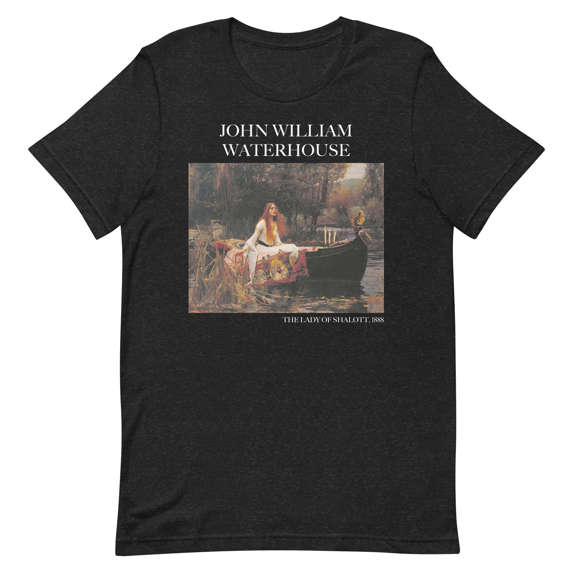 T-Shirt mit berühmtem Gemälde „Die Dame von Shalott“ von John William Waterhouse | Unisex-T-Shirt im klassischen Kunststil