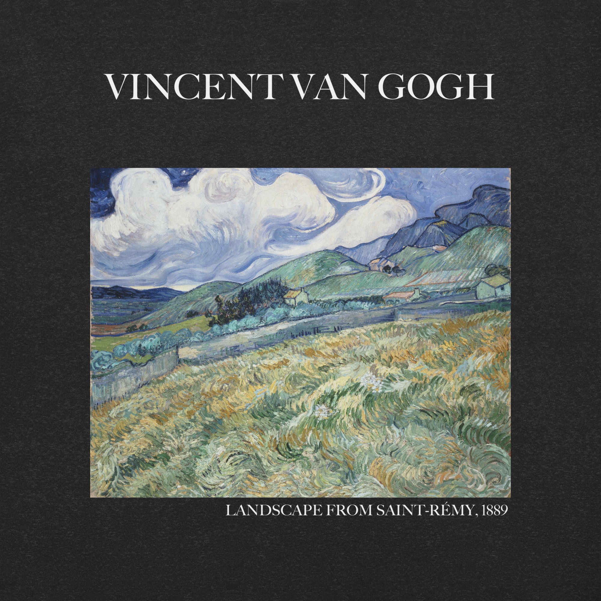 Vincent van Gogh 'Landscape from Saint-Rémy' Famous Painting T-Shirt | Unisex Classic Art Tee
