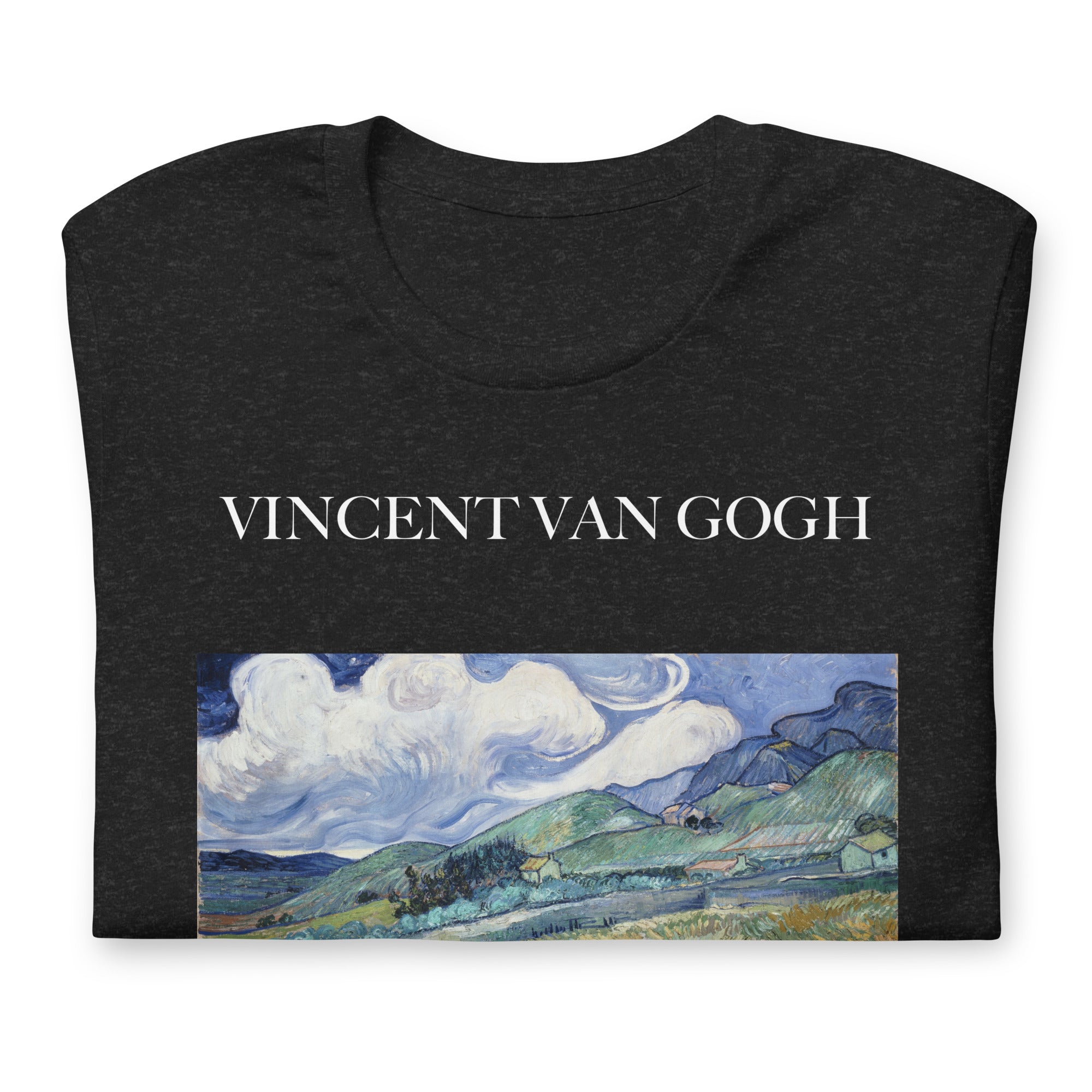 Vincent van Gogh 'Landschaft von Saint-Rémy' Berühmtes Gemälde T-Shirt | Unisex Klassisches Kunst-T-Shirt