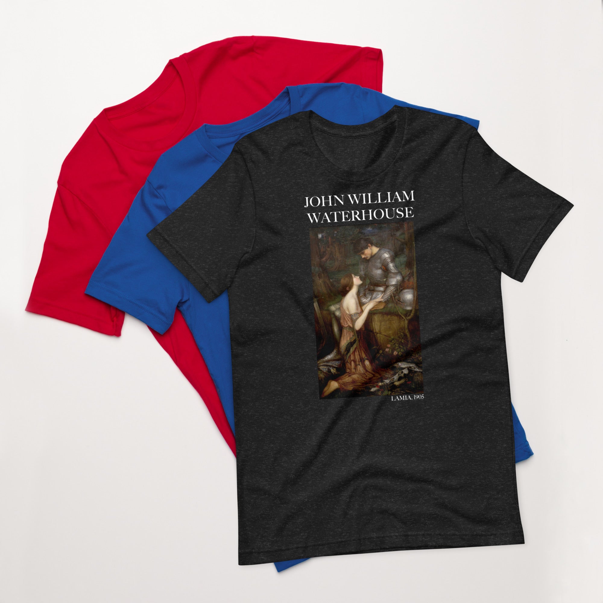 T-Shirt mit berühmtem Gemälde „Lamia“ von John William Waterhouse | Unisex-T-Shirt im klassischen Kunststil