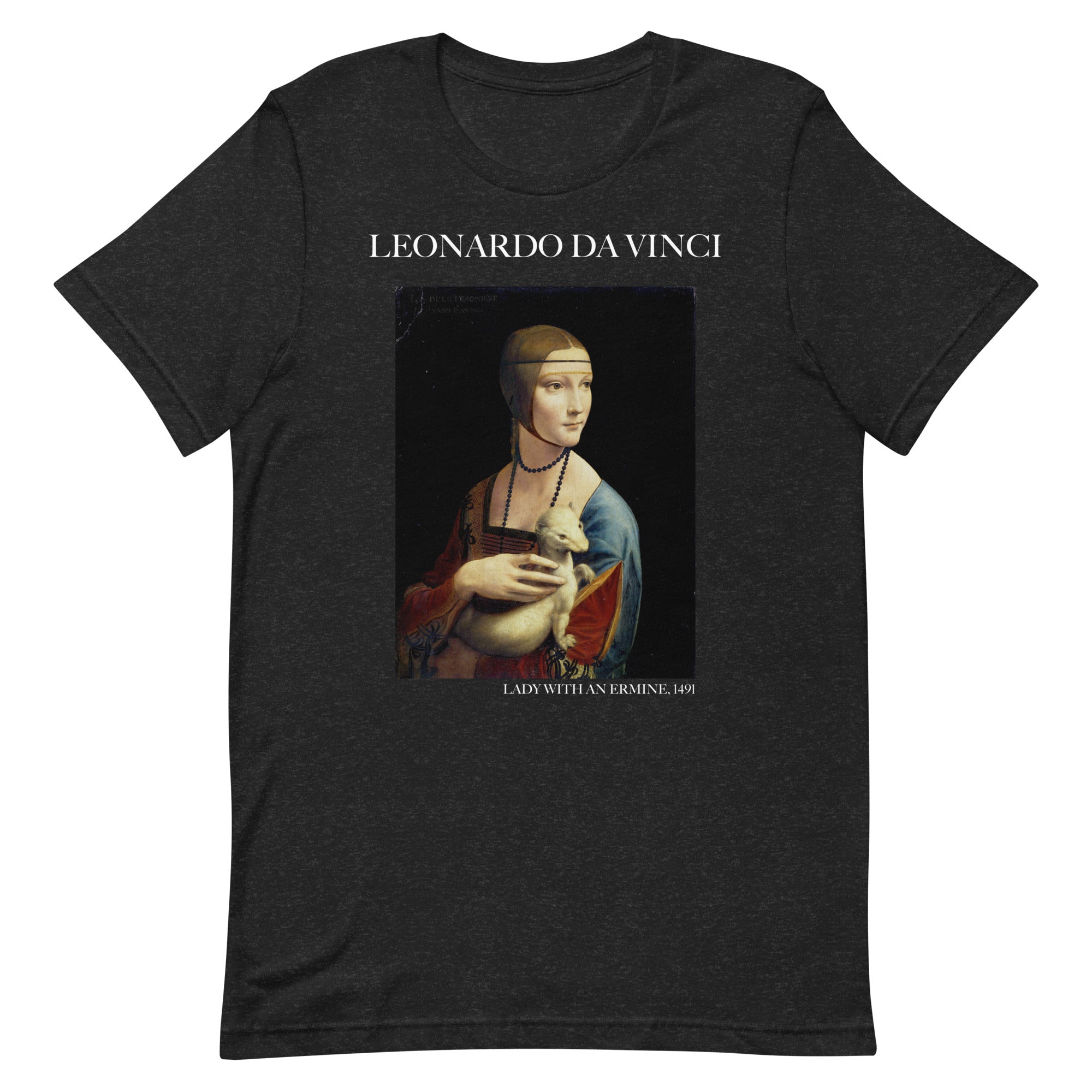 Leonardo da Vinci T-Shirt mit berühmtem Gemälde „Die Dame mit dem Hermelin“ | Unisex-T-Shirt für klassische Kunst