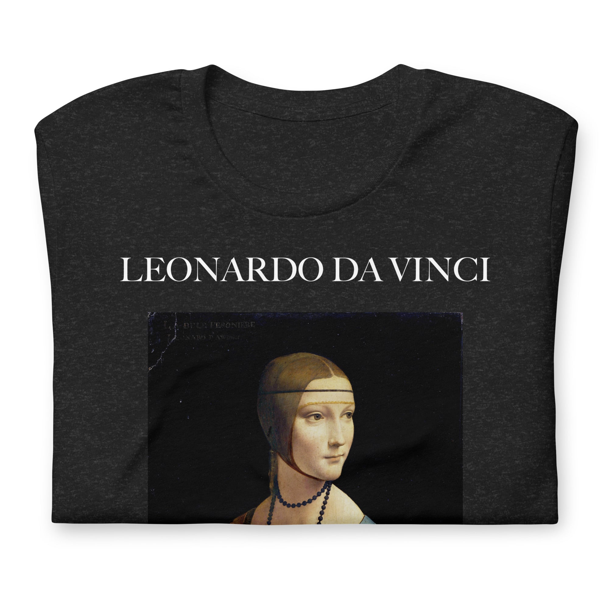 Leonardo da Vinci T-Shirt mit berühmtem Gemälde „Die Dame mit dem Hermelin“ | Unisex-T-Shirt für klassische Kunst