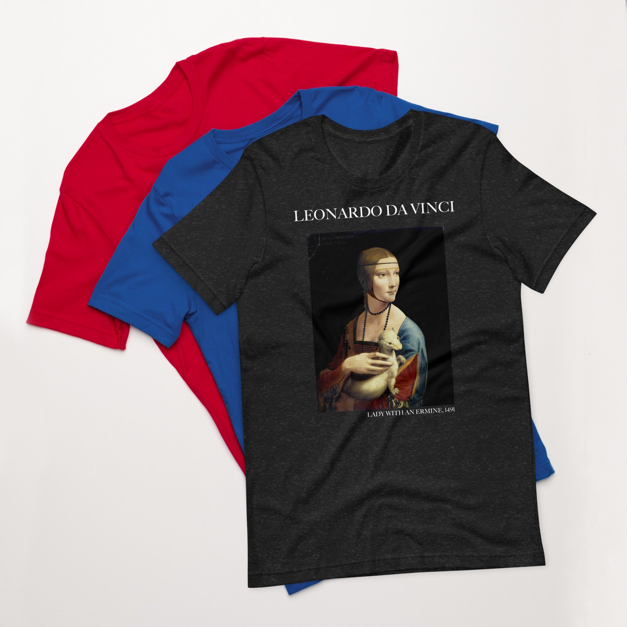 Leonardo da Vinci T-Shirt mit berühmtem Gemälde „Die Dame mit dem Hermelin“ | Unisex-T-Shirt für klassische Kunst