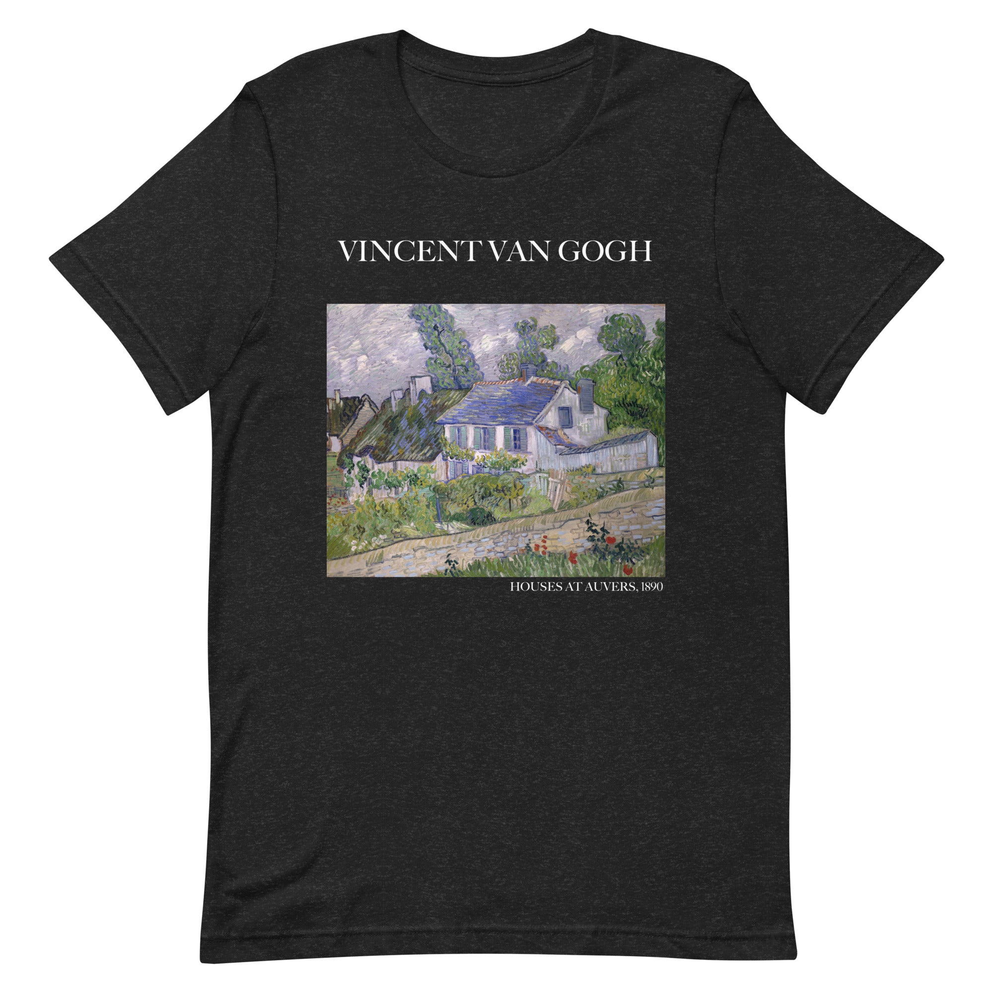 T-Shirt mit berühmtem Gemälde „Häuser bei Auvers“ von Vincent van Gogh | Unisex-T-Shirt im klassischen Kunststil