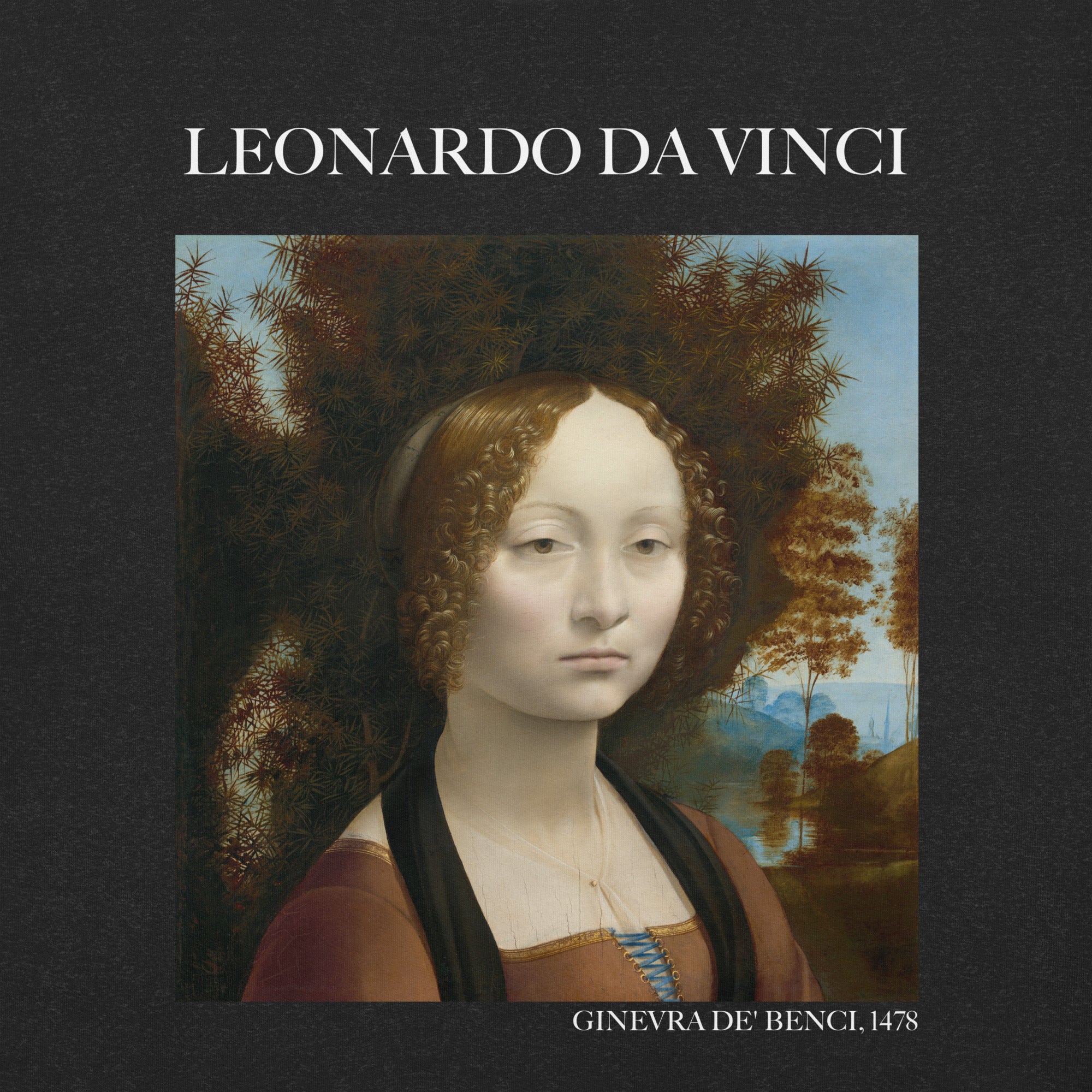 Leonardo da Vinci 'Ginevra de' Benci' Famous Painting T-Shirt | Unisex Classic Art Tee