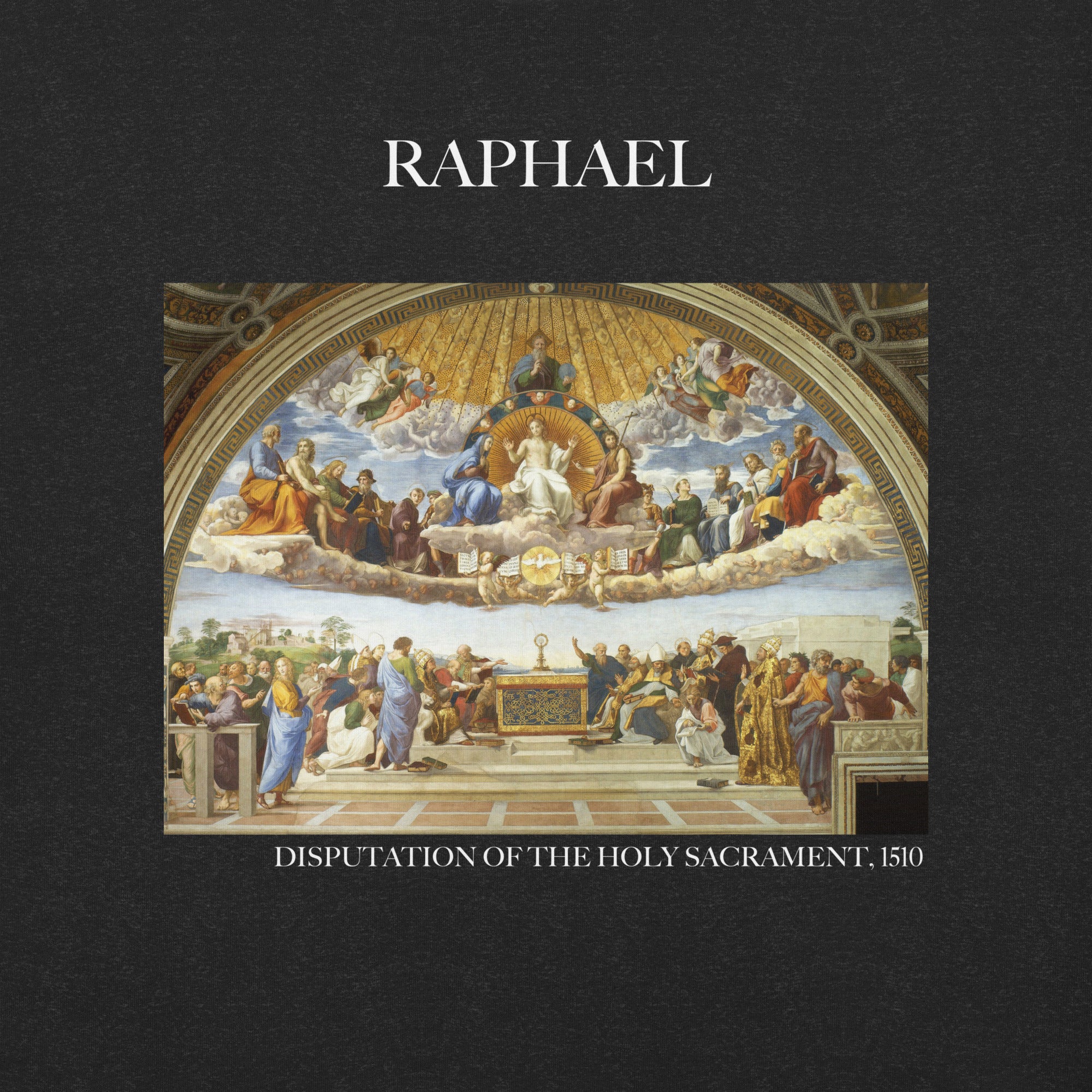 Raphael 'Disputation des Heiligen Abendmahls' Berühmtes Gemälde T-Shirt | Unisex Klassisches Kunst-T-Shirt