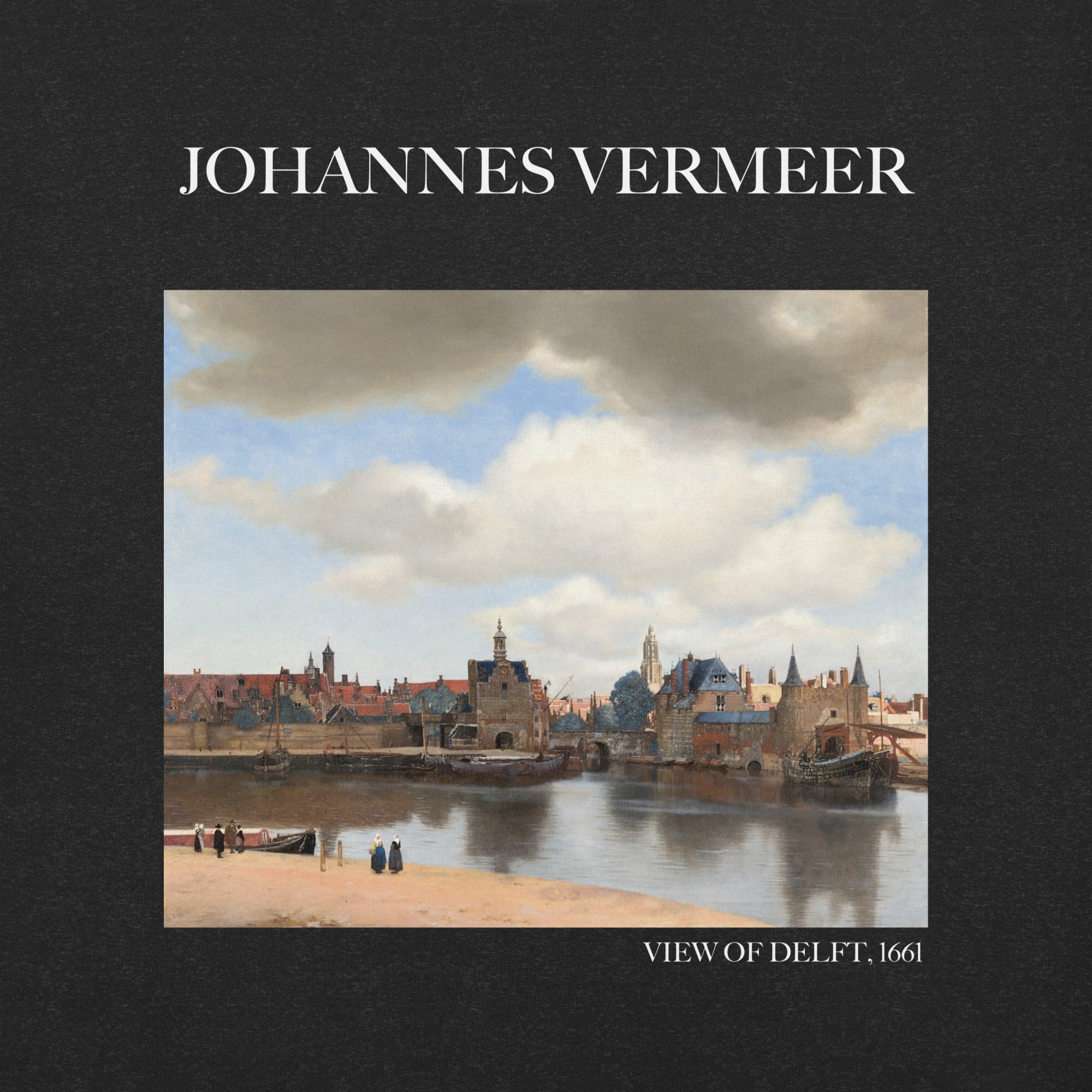 Johannes Vermeer 'Blick auf Delft' Berühmtes Gemälde T-Shirt | Unisex Klassisches Kunst-T-Shirt