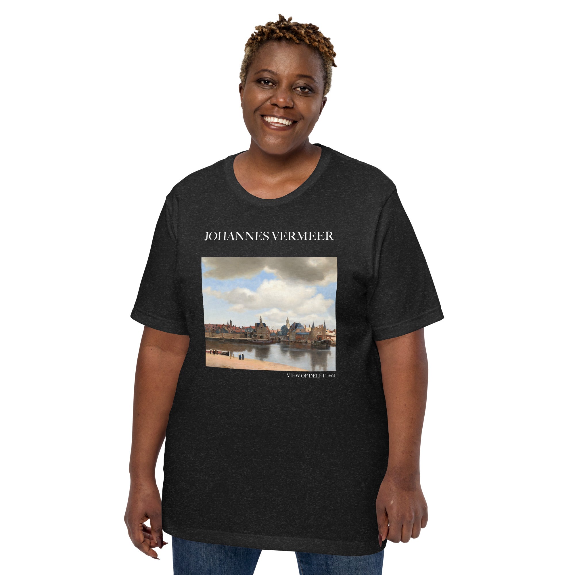 Johannes Vermeer 'Blick auf Delft' Berühmtes Gemälde T-Shirt | Unisex Klassisches Kunst-T-Shirt