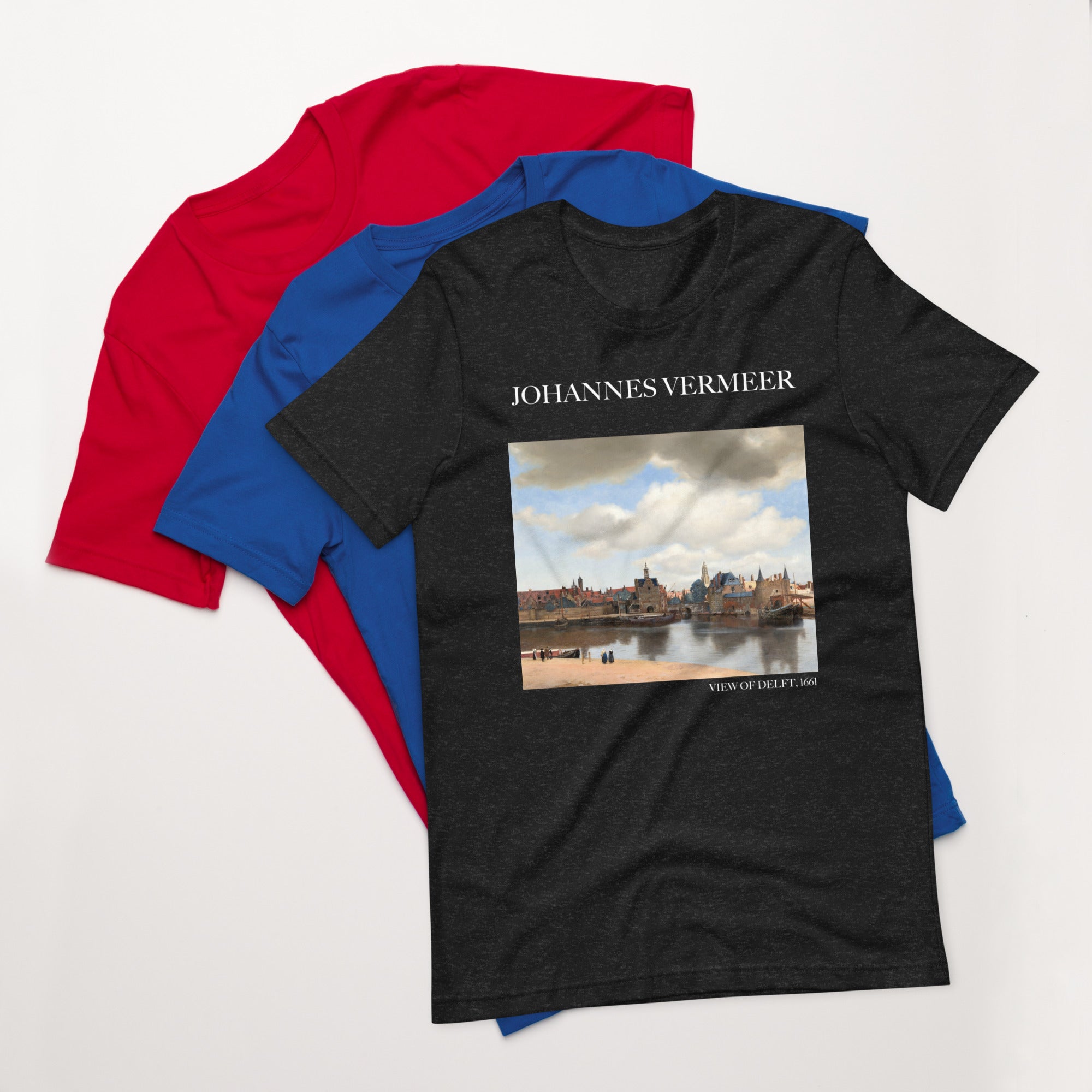 Johannes Vermeer 'Blick auf Delft' Berühmtes Gemälde T-Shirt | Unisex Klassisches Kunst-T-Shirt