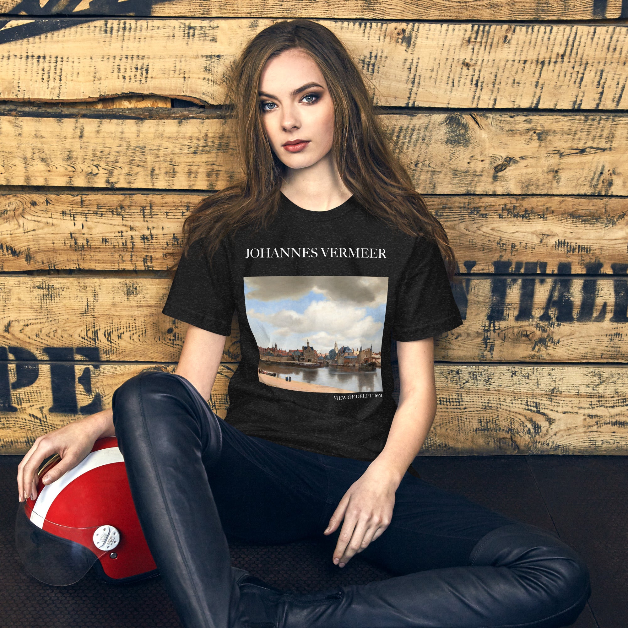 Johannes Vermeer 'Blick auf Delft' Berühmtes Gemälde T-Shirt | Unisex Klassisches Kunst-T-Shirt