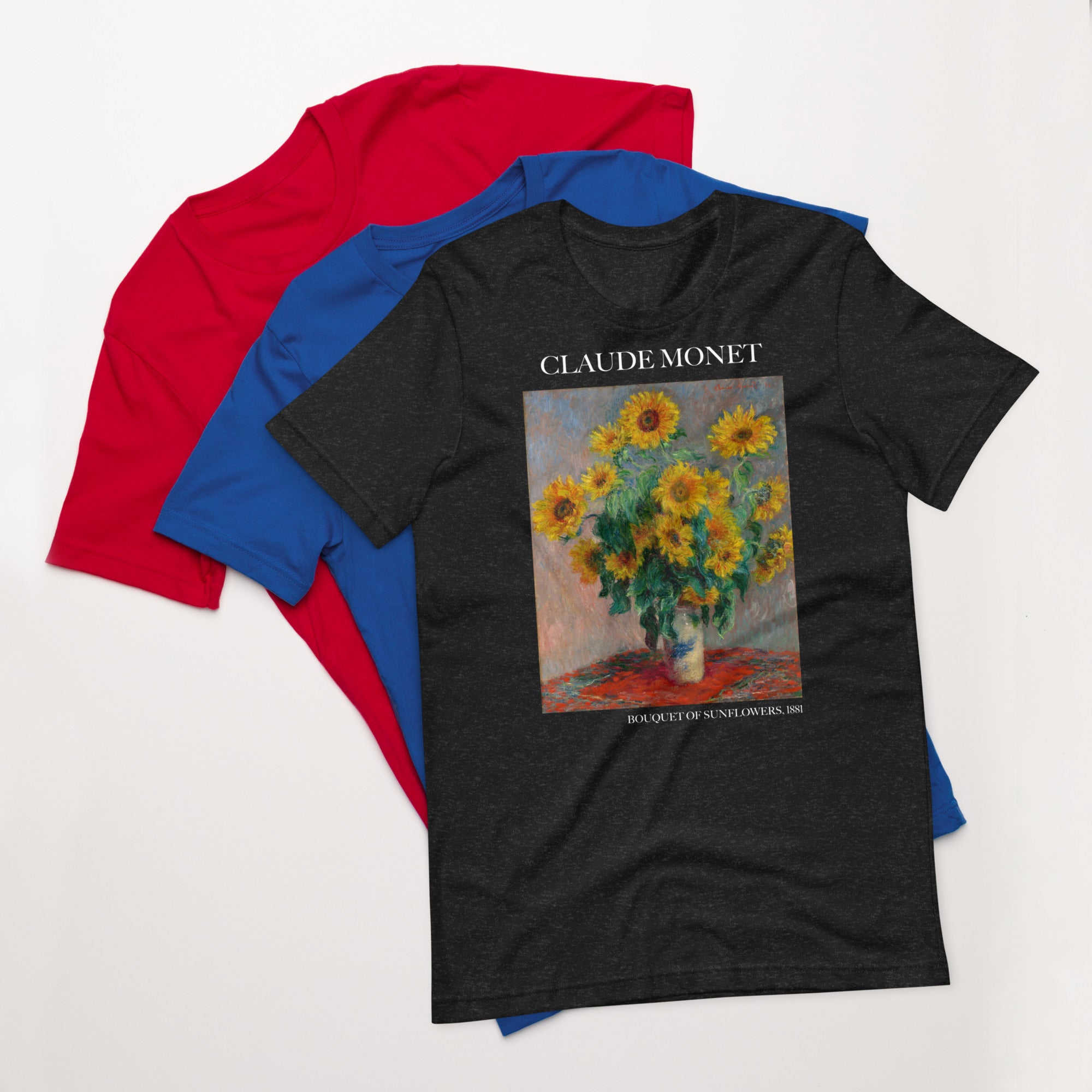 Claude Monet 'Bouquet of Sunflowers' Famous Painting T-Shirt | Unisex Classic Art Tee